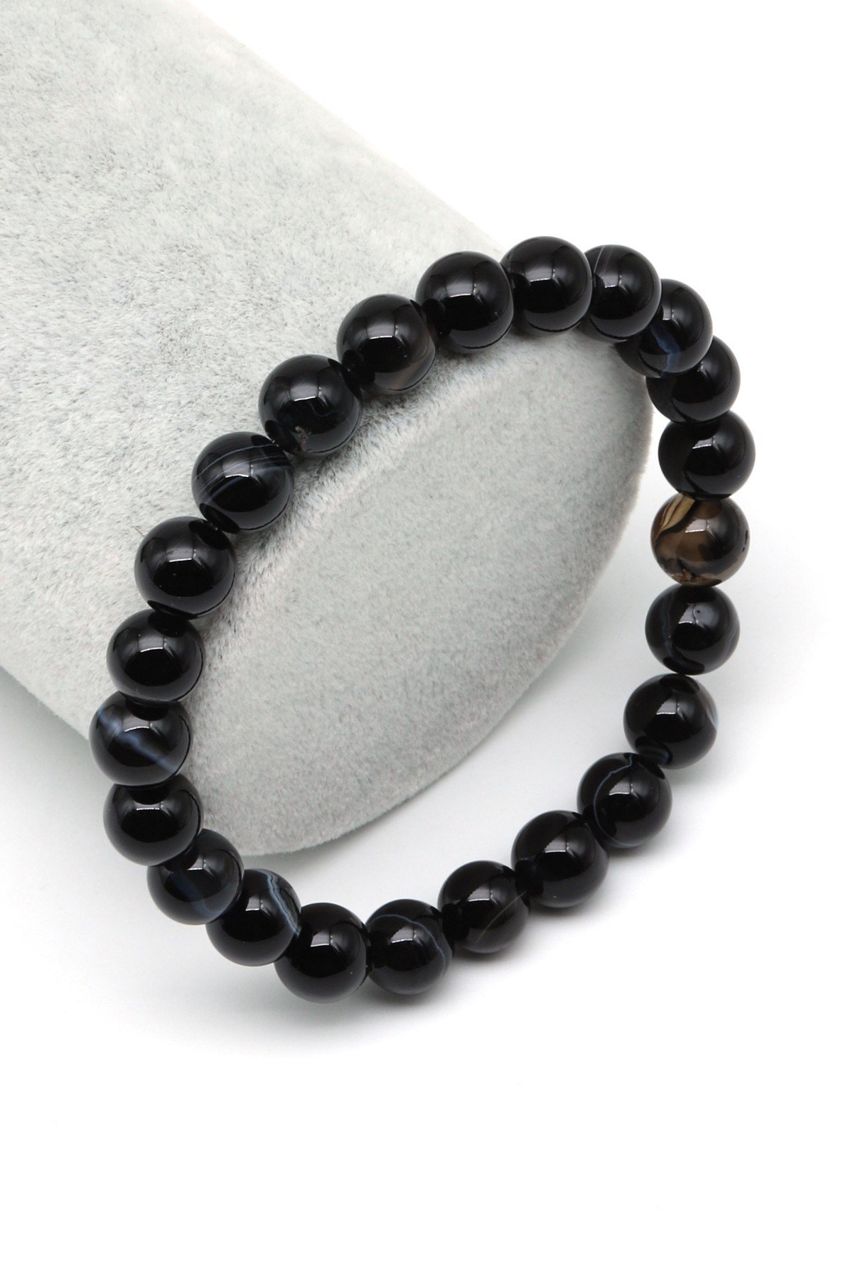 Akik Doğal Taş Bileklik 8 mm Küre Kesim - BLK-2501