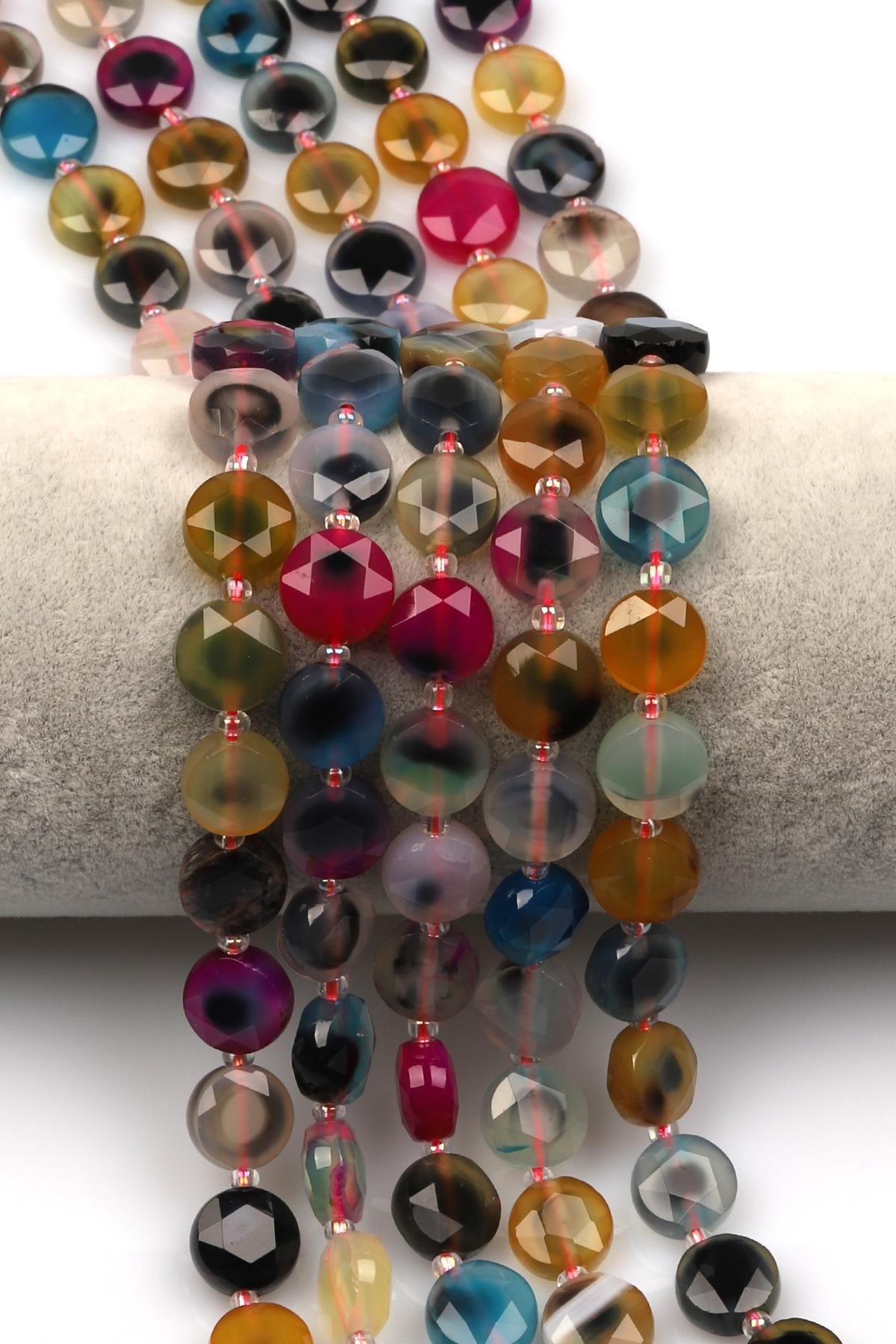 Akik Doğal Taş Dizi 5 x 10 mm Yassı Kesim