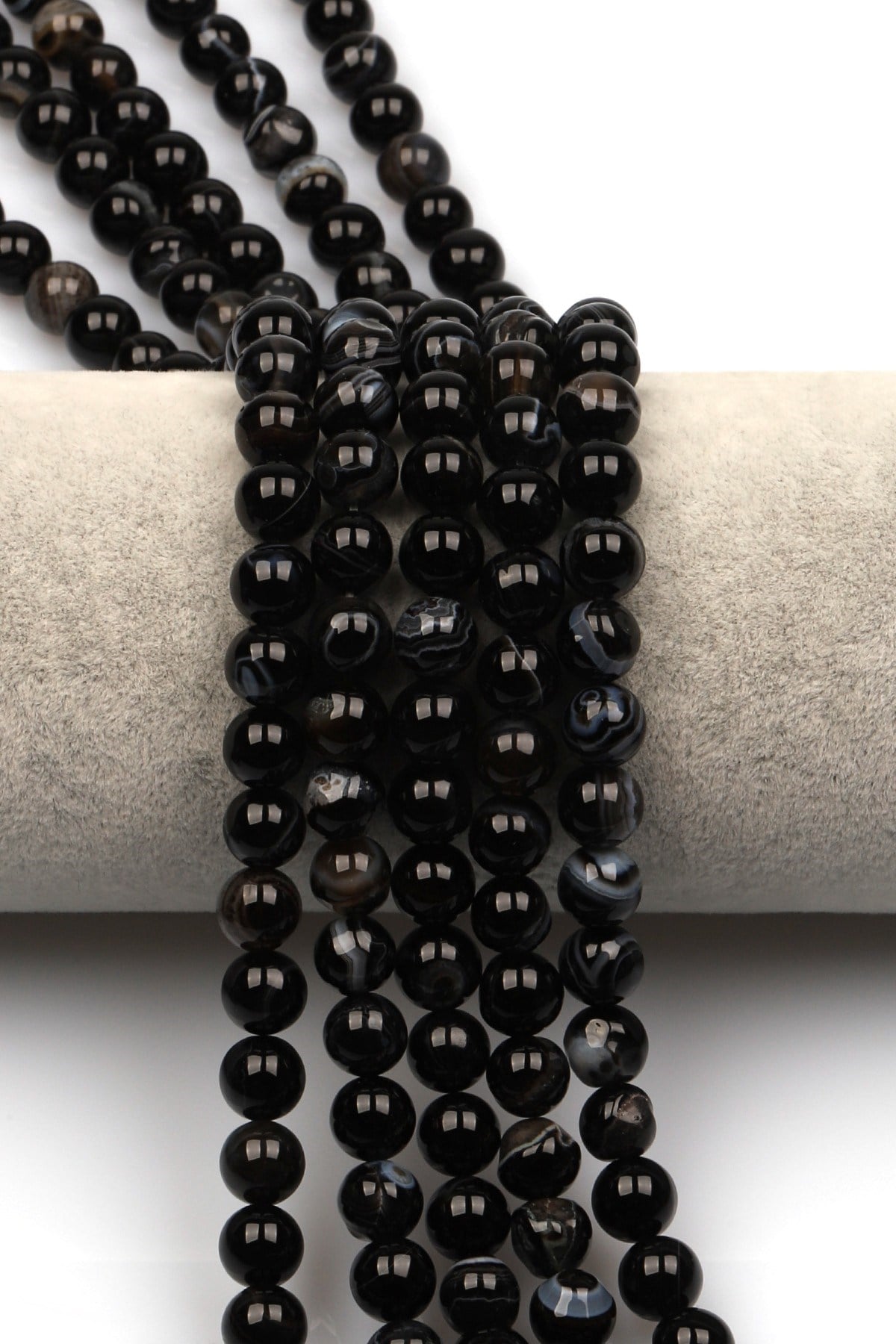 Akik Doğal Taş Dizi 8 mm Küre Kesim - DZ-1085