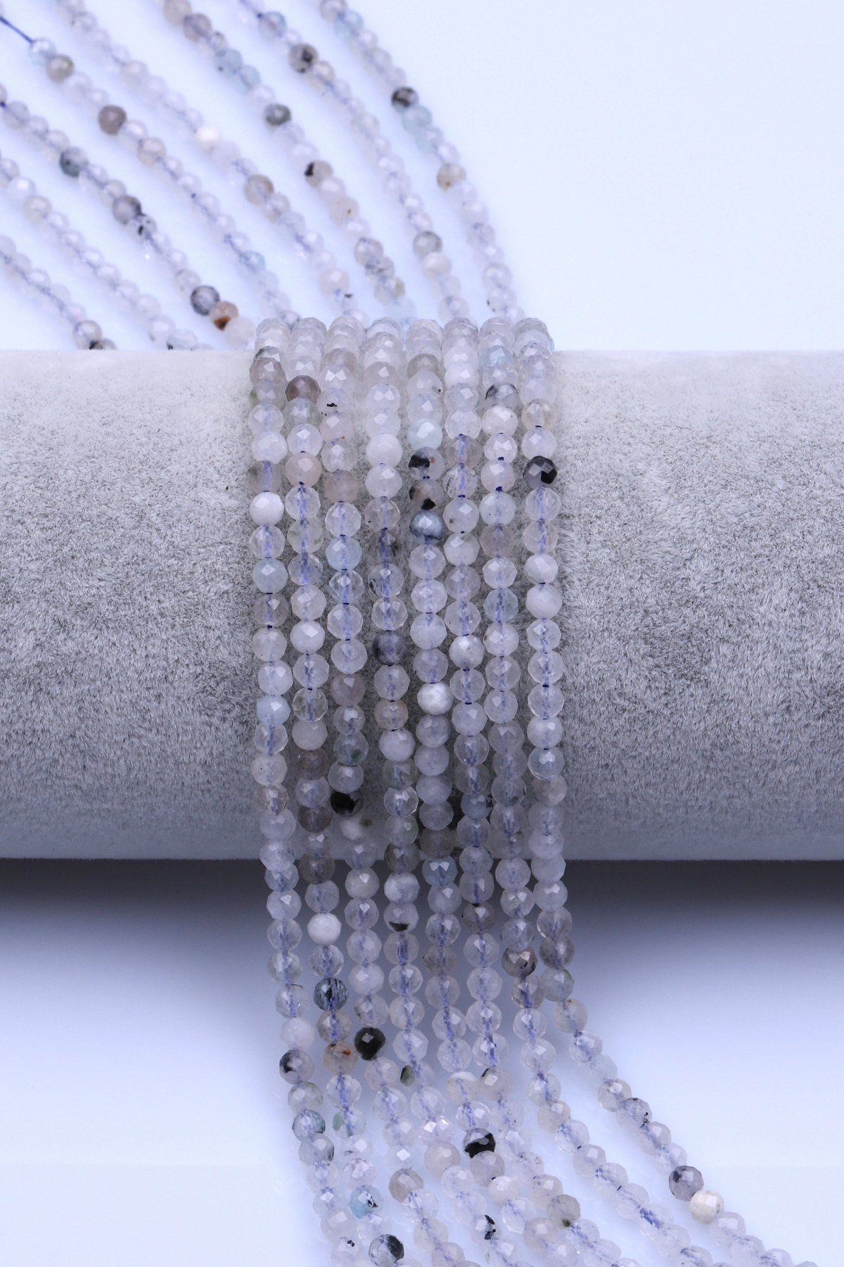 Akuamarin Doğal Taş Dizi 3 mm Fasetli Küre Kesim - DZ-1543