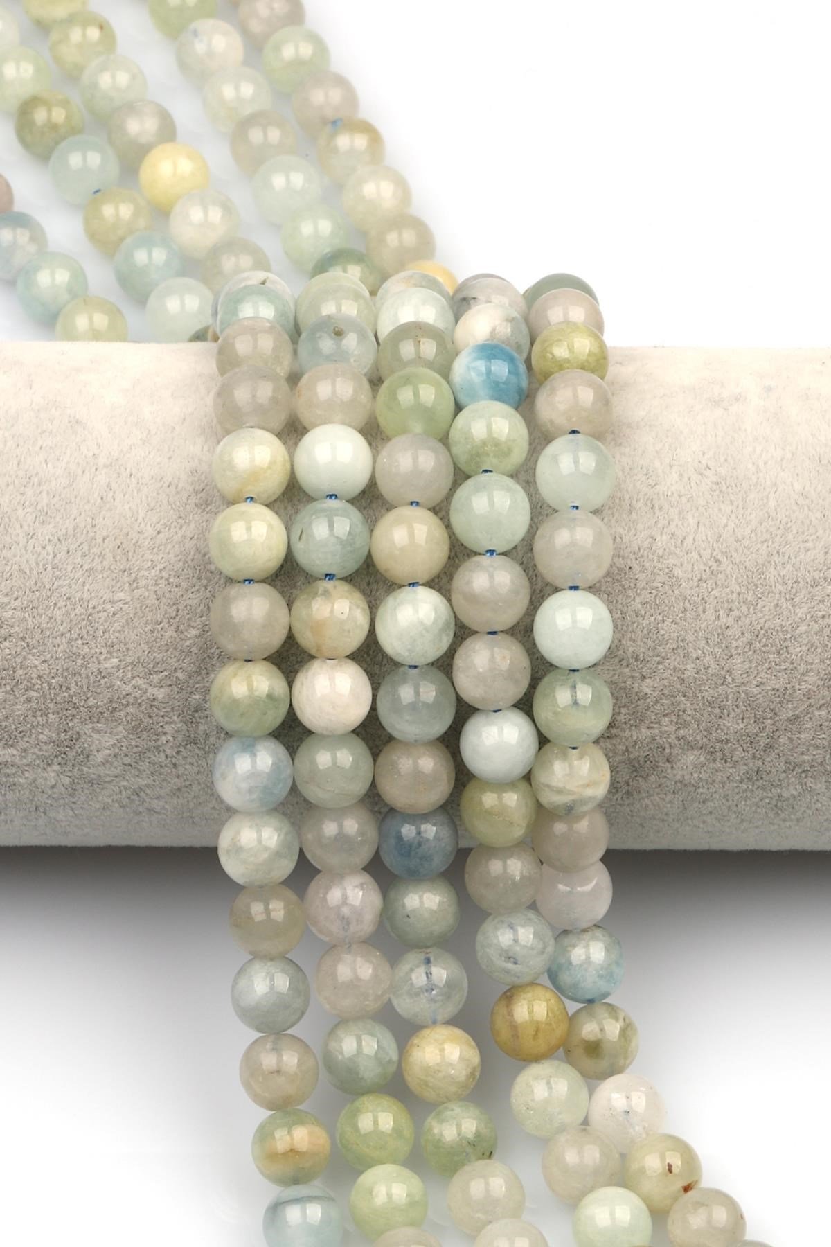 Akuamarin-Heliodor Doğaltaş Dizi 8 mm Küre Kesim