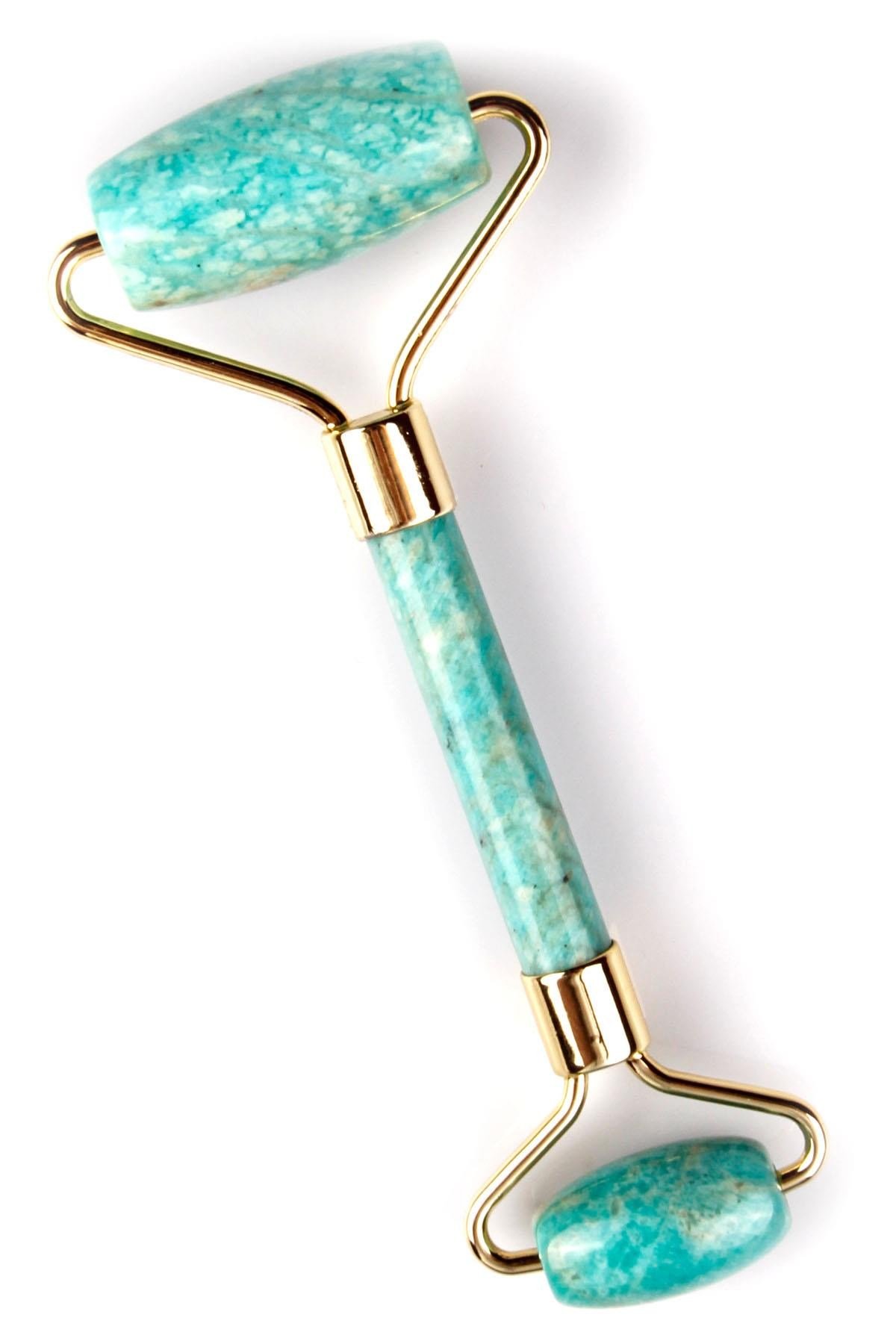 Amazonit Doğal Taş Masaj Taşı -Face Roller 