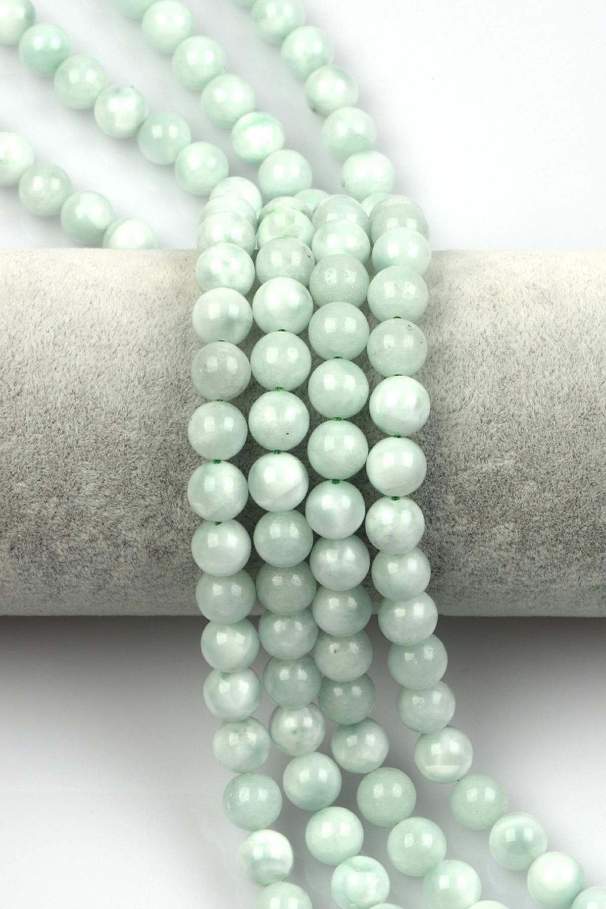 Angelite Green Doğal Taş Dizi 8 mm Küre Kesim