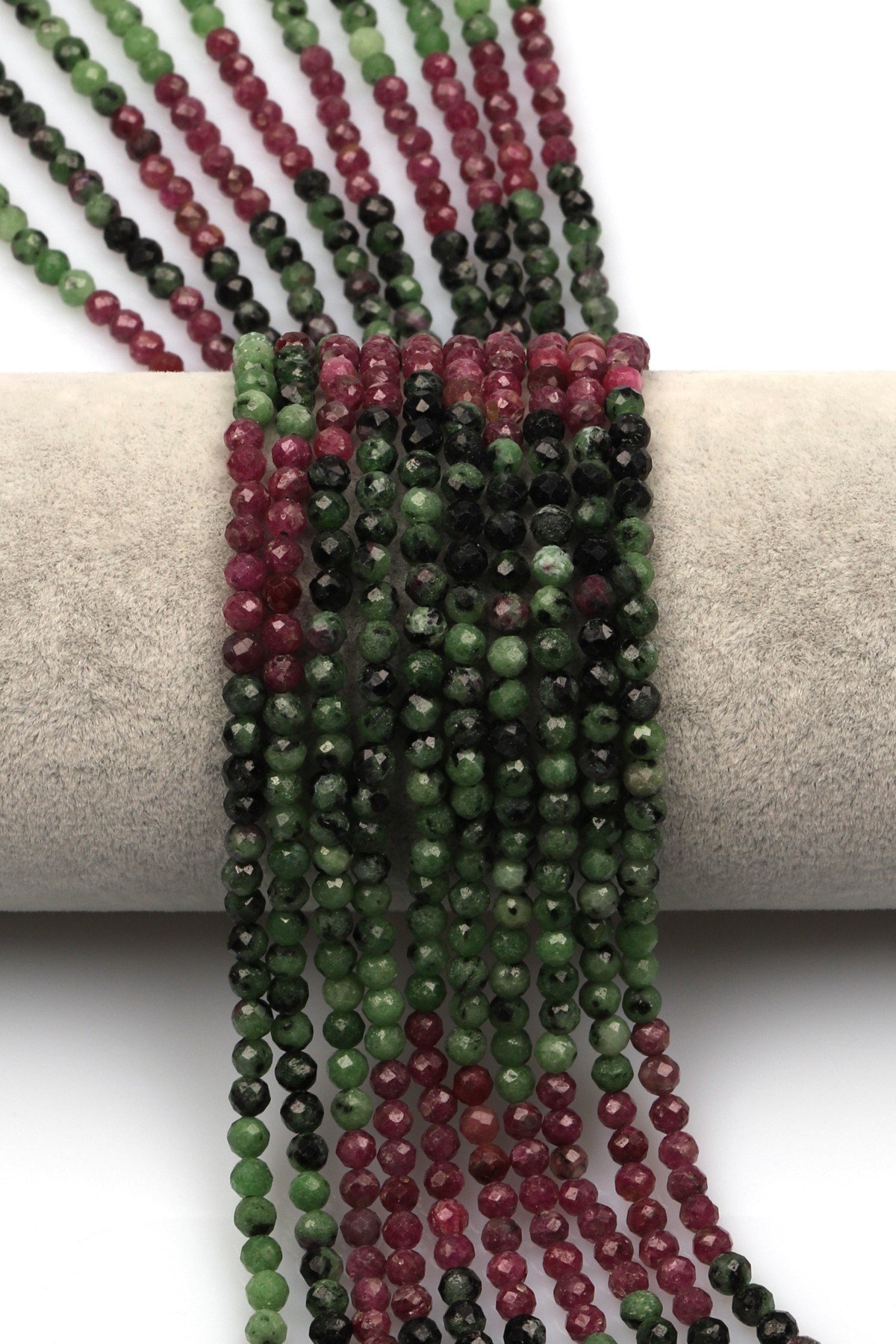 Anyolit ( Ruby Zoisite ) Doğal Taş Dizi 4 mm Fasetli Küre Kesim - DZ-1288