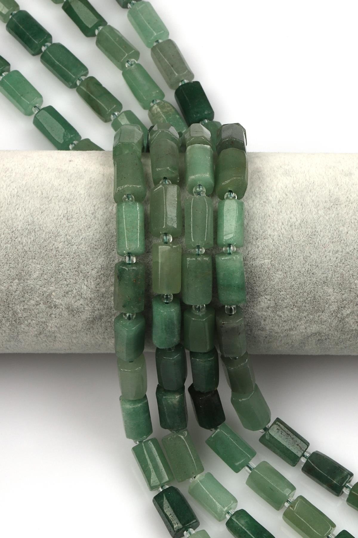 Aventurin Doğal Taş Dizi 7 x 12 mm Boru Kesim