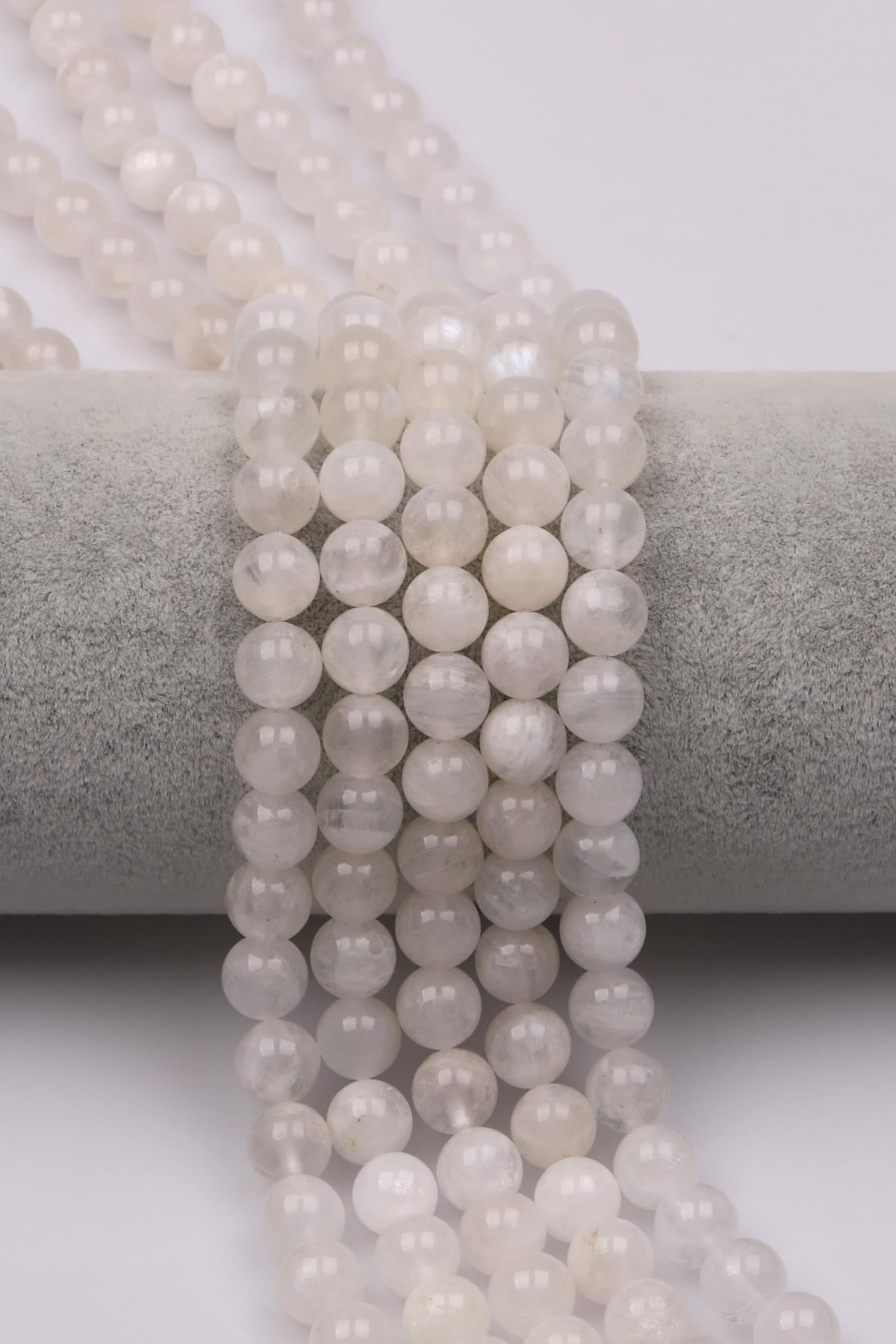 Ay Taşı (A Kalite) Doğaltaş Dizi 8 mm Küre Kesim