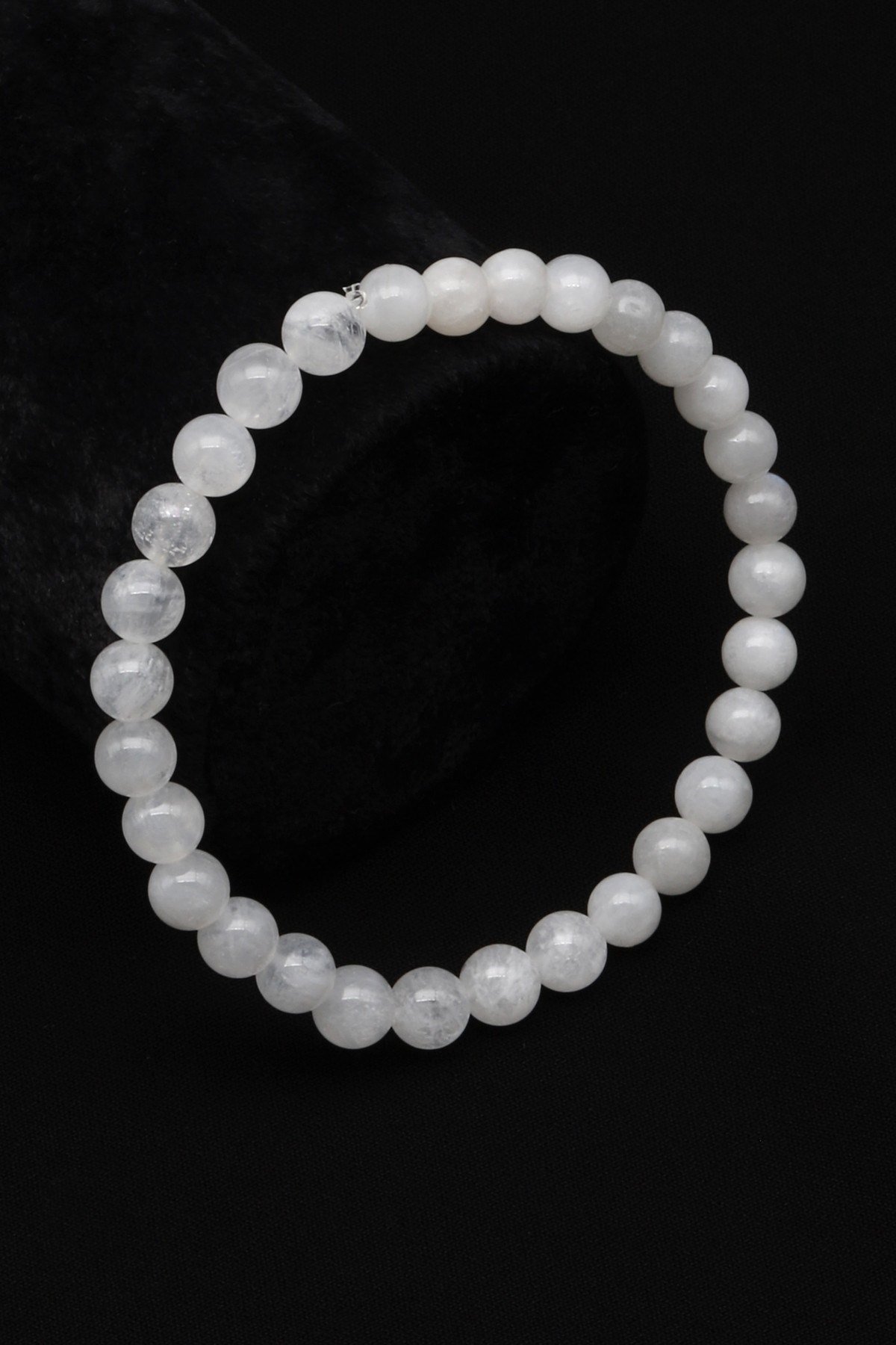 Ay Taşı Doğal Taş Bileklik 6 mm Küre Kesim - BLK-2328