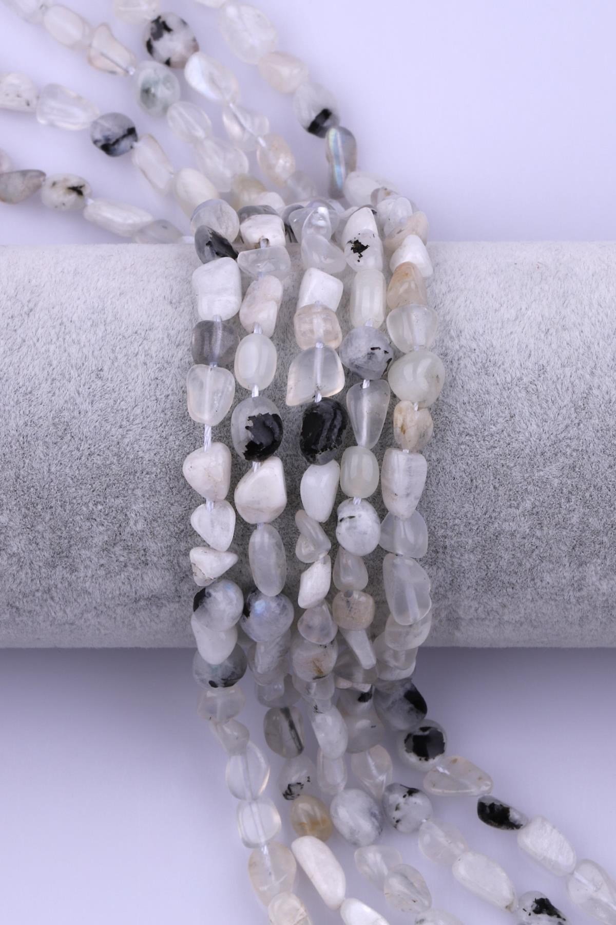 Ay Taşı Doğal Taş Dizi 3 x 8 mm Mercimek Kesim