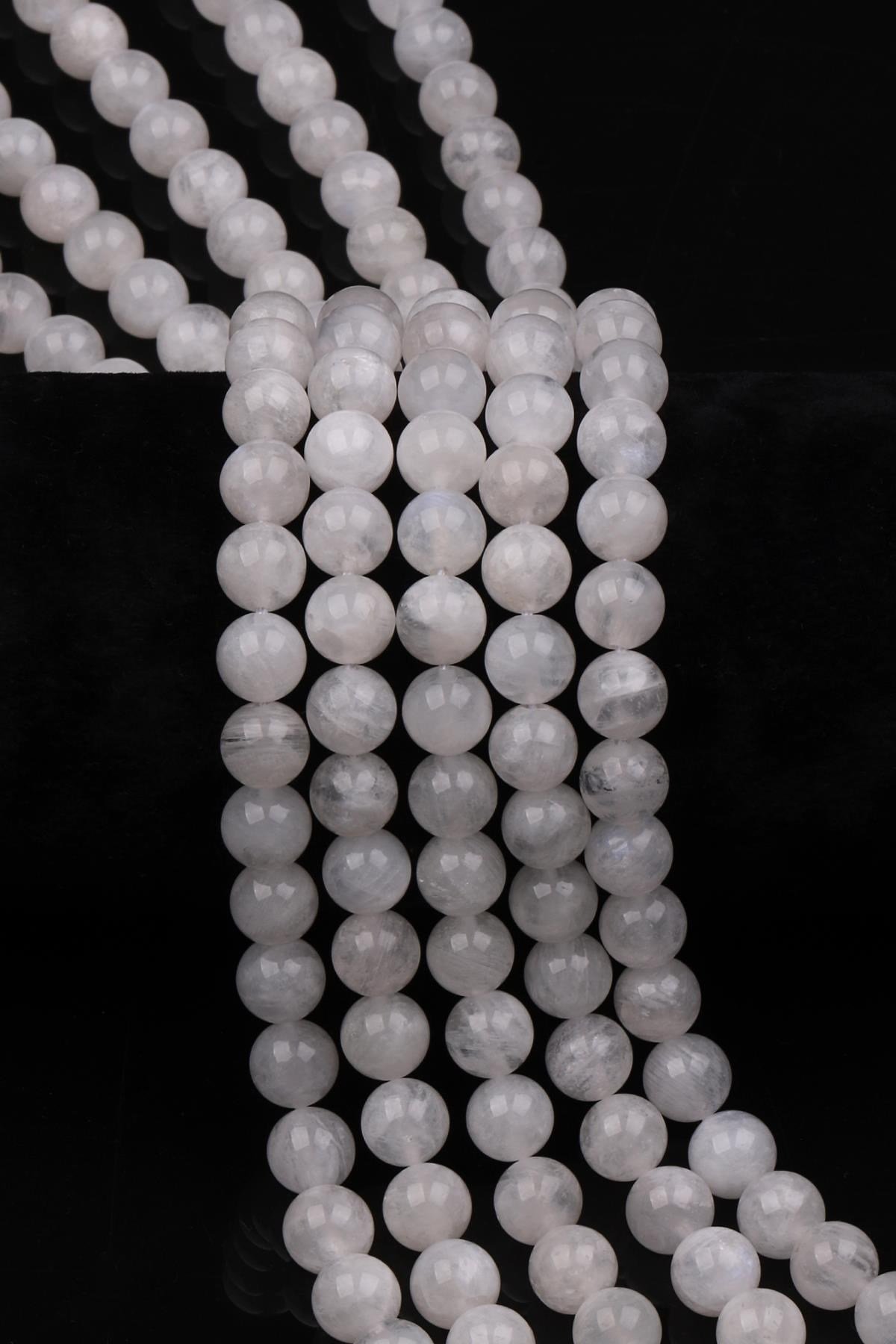 Ay Taşı Doğal Taş Dizi 8 mm Küre Kesim