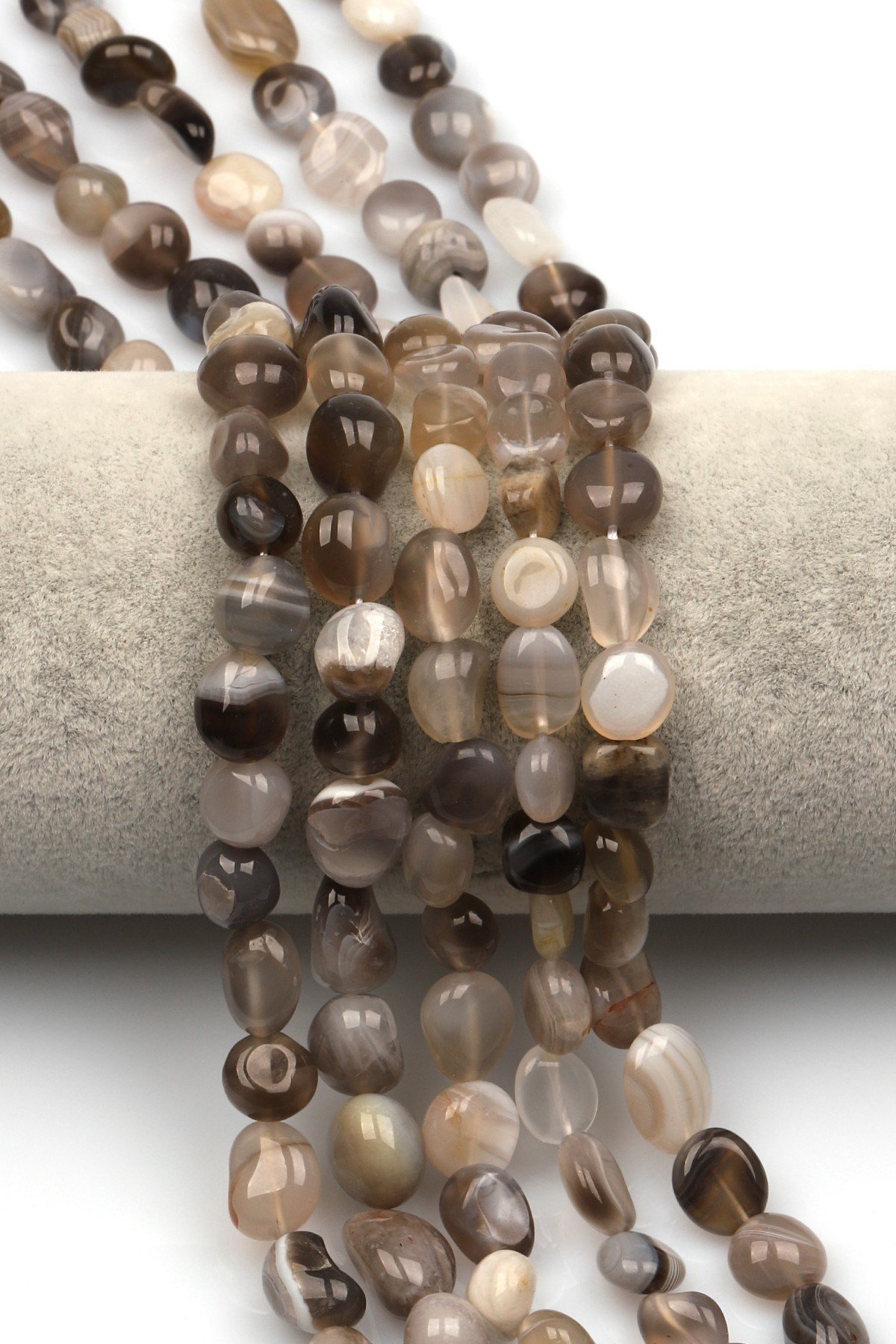 Botswana Akik Doğal Taş Dizi 10 x 13 mm Mercimek Kesim - DZ-1255