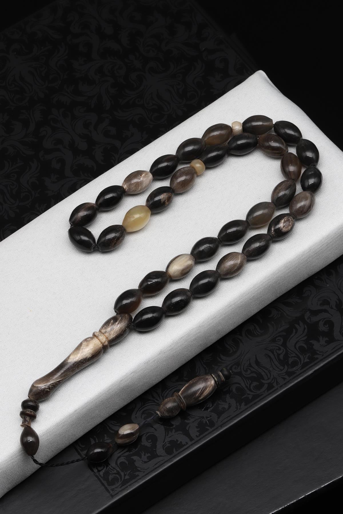 Bufalo Boynuzu Tesbih 8 x 12 mm Arpa Kesim
