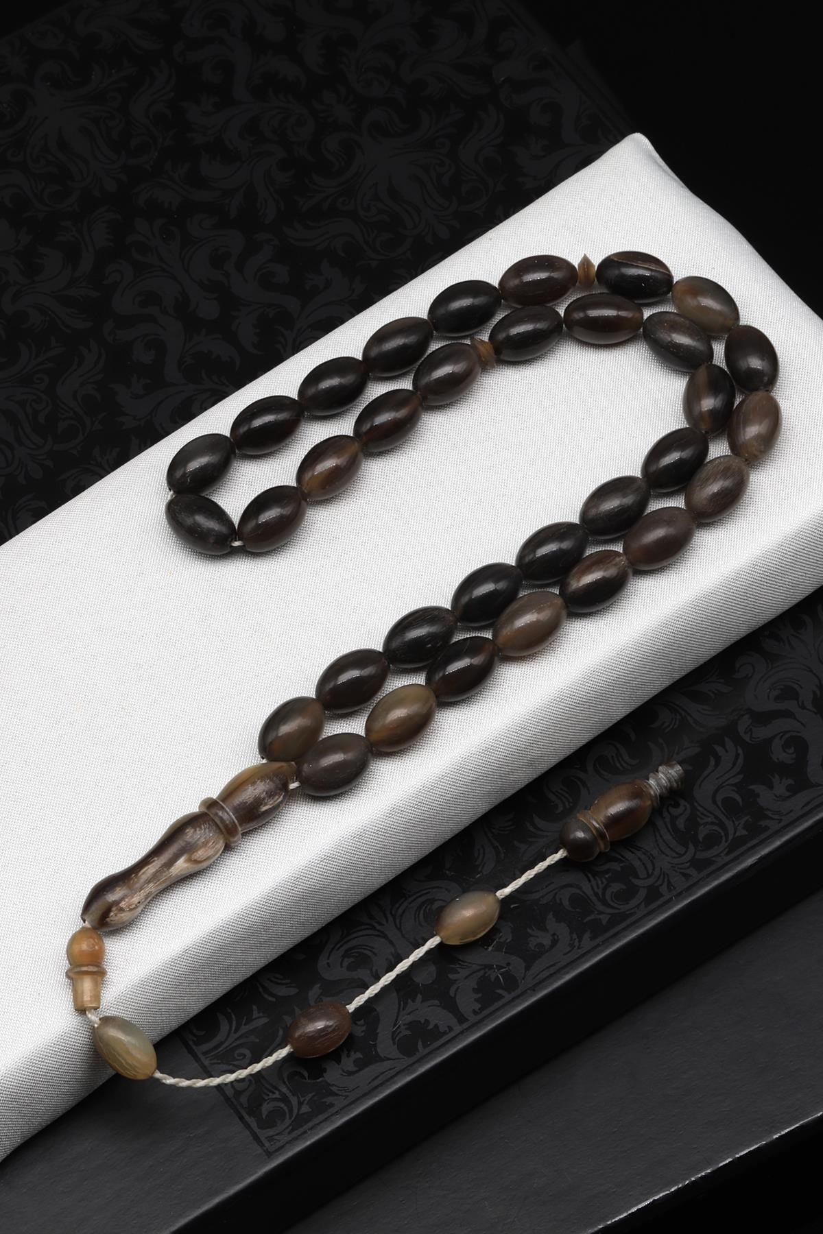 Bufalo Boynuzu Tesbih 8 x 12 mm Badem Kesim