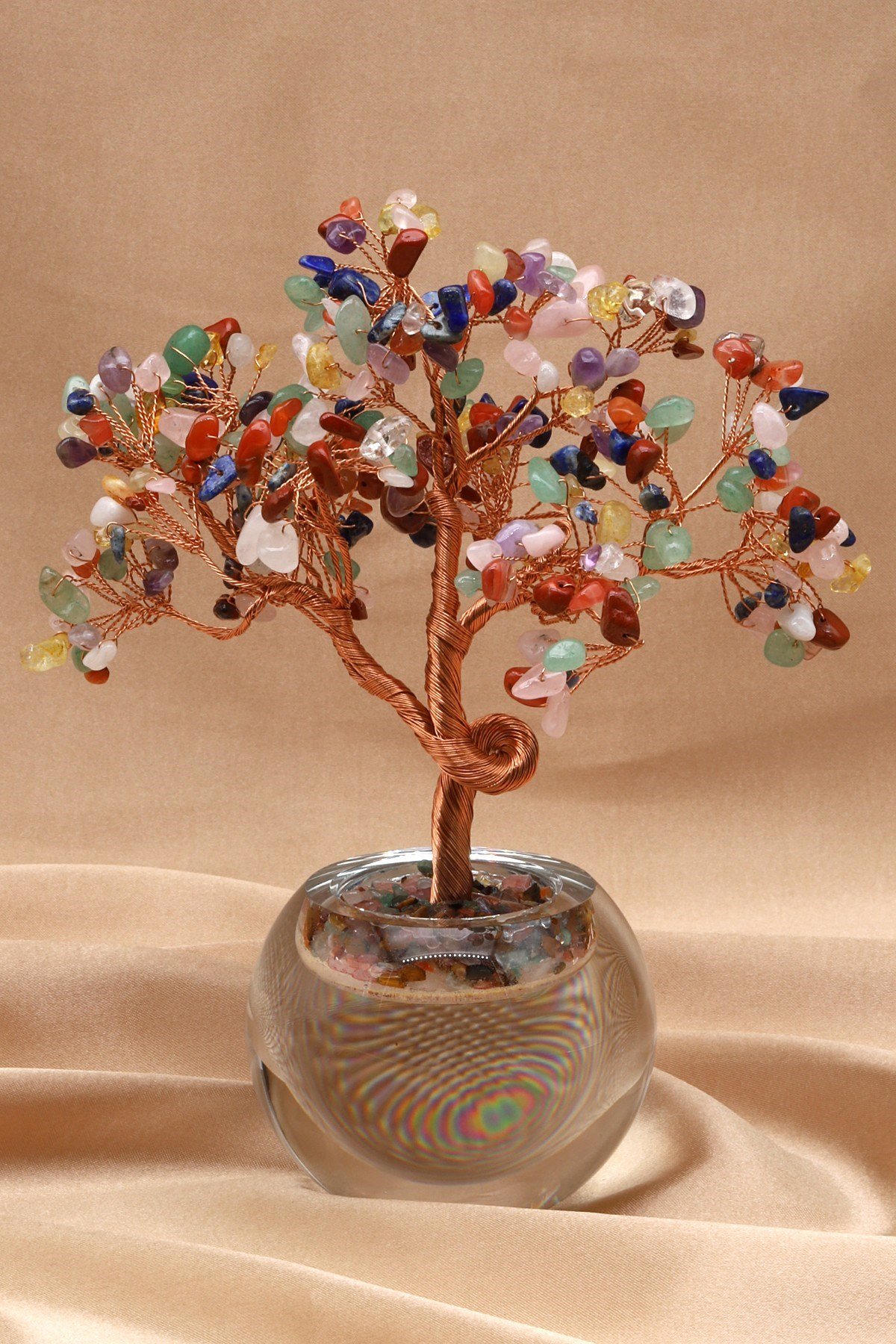 Çakra Doğal Taş Tel Sarmalı Ağaç - DT-3303