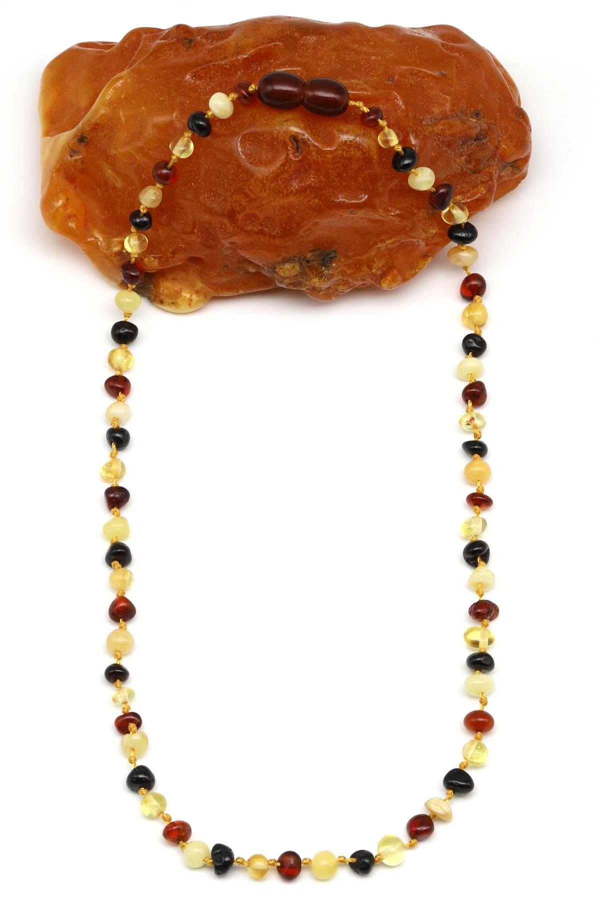 Damla Kehribar Bebek Diş Kolye - 33 cm