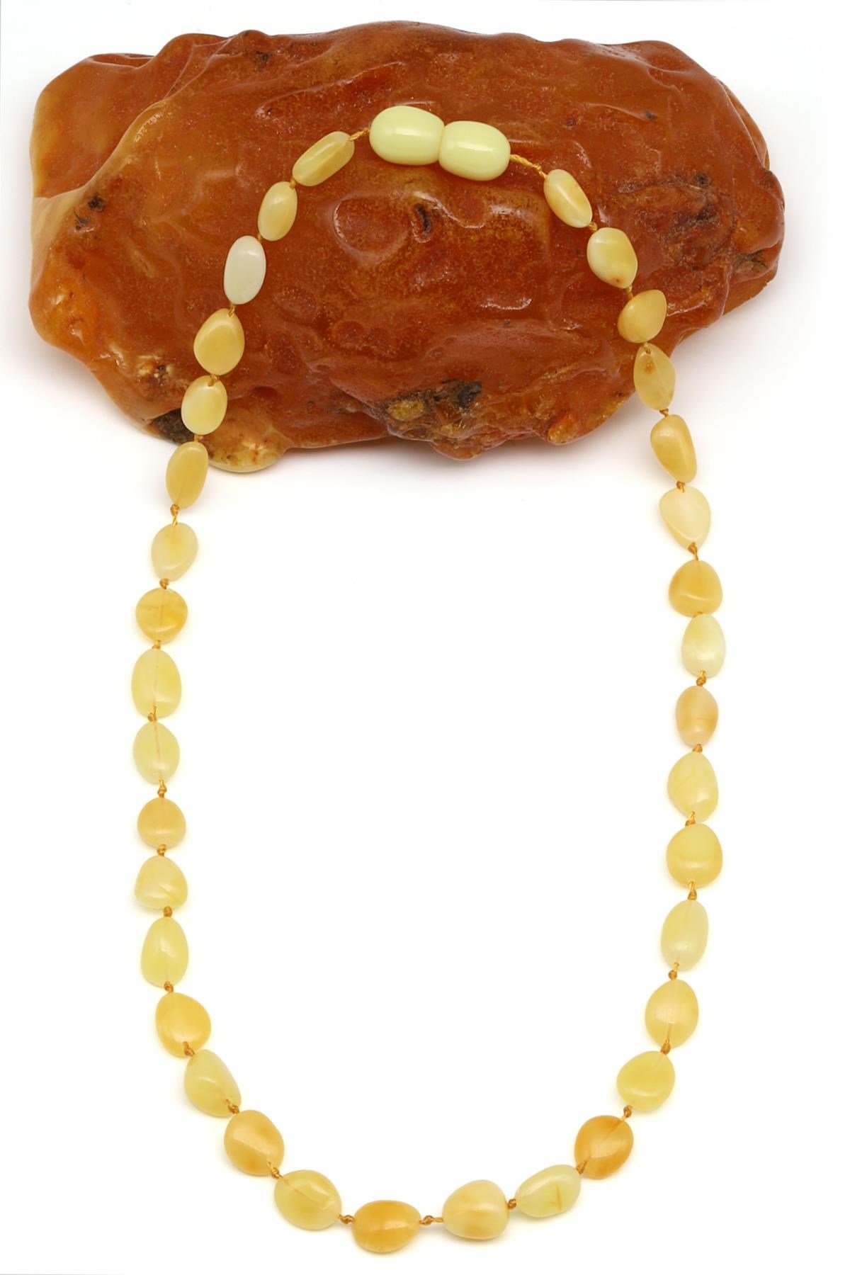 Damla Kehribar Bebek Diş Kolye - 33 cm