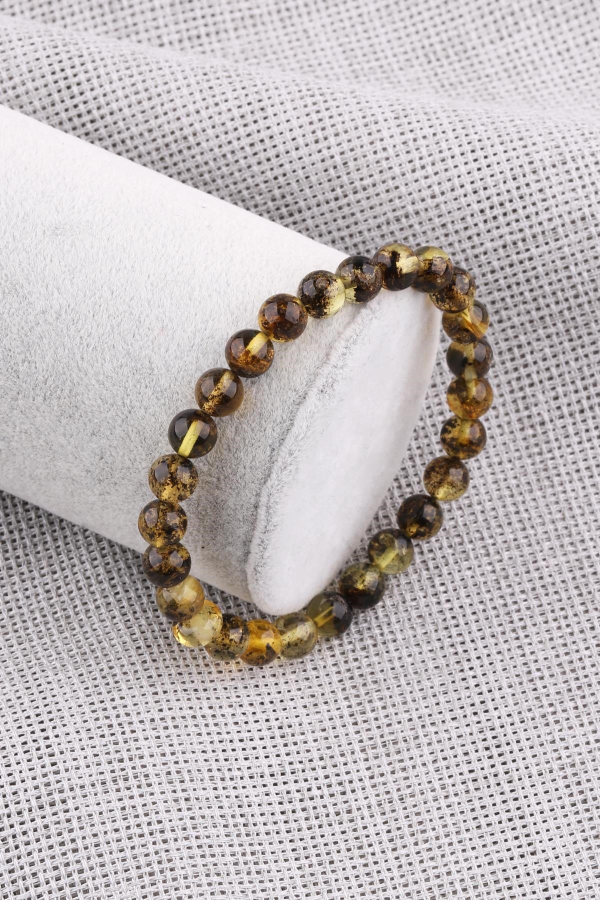 Damla Kehribar Bileklik 6 mm Küre Kesim 