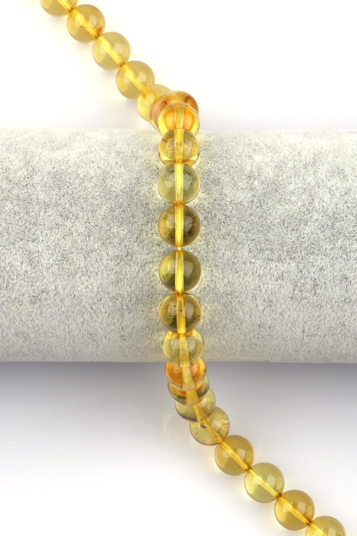 Damla Kehribar Dizi 8 mm Küre Kesim