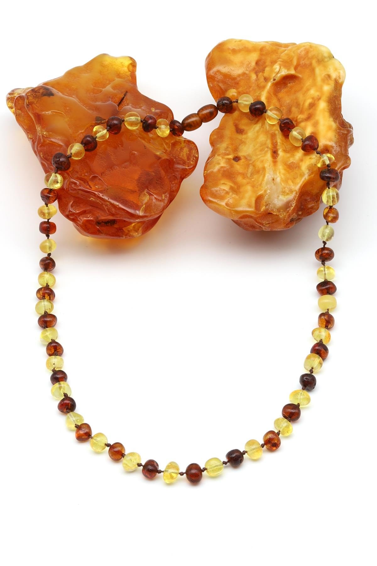 Damla Kehribar Kolye – 40 cm
