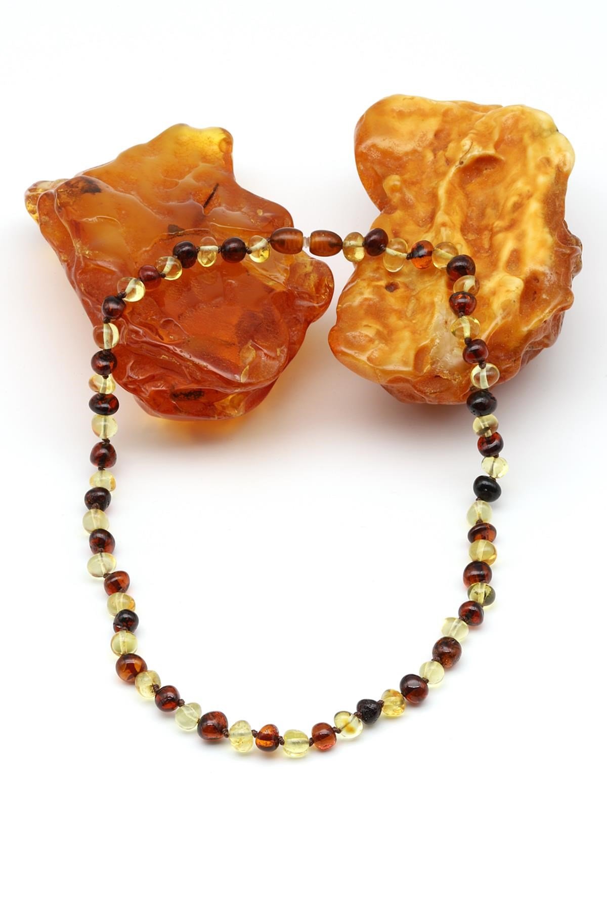 Damla Kehribar Kolye – 42 cm
