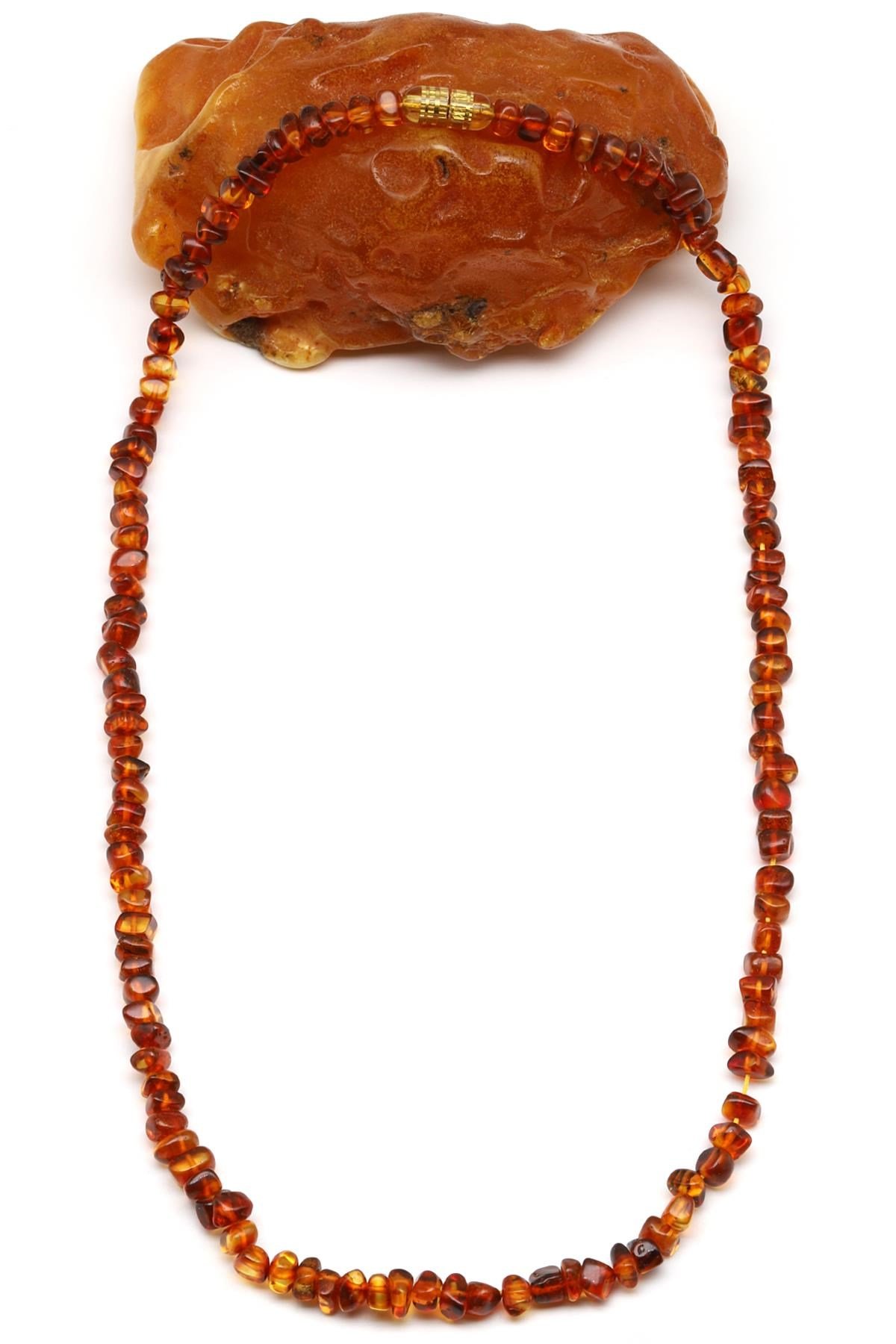 Damla Kehribar Kolye - 49 cm