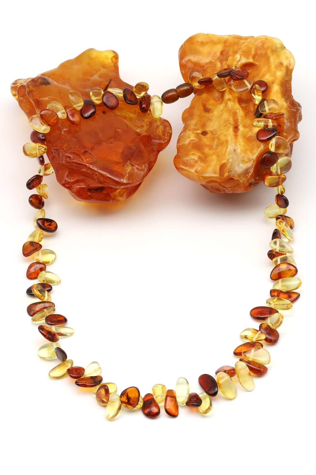 Damla Kehribar Kolye – 50 cm