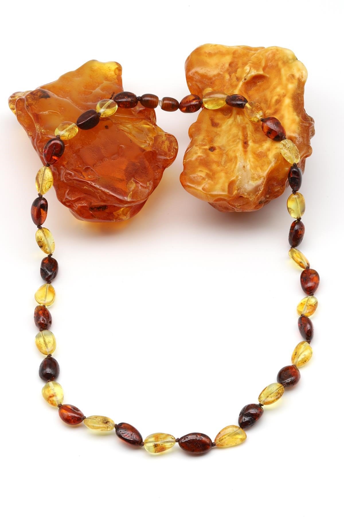 Damla Kehribar Kolye – 50 cm