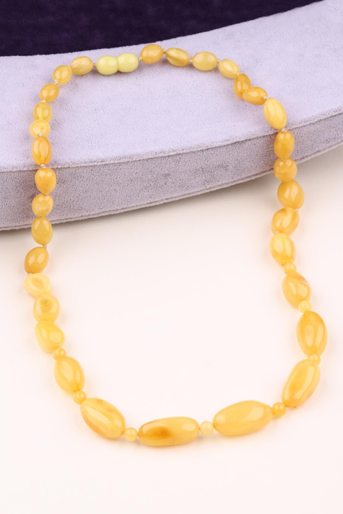 Damla Kehribar Kolye – 50 cm