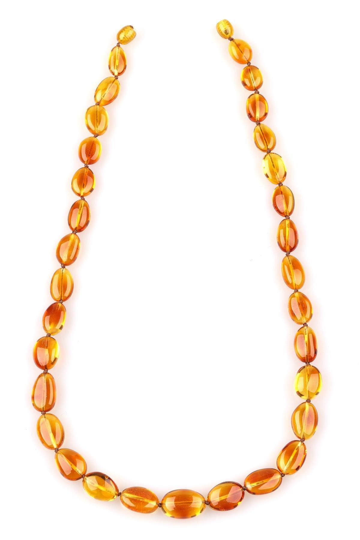 Damla Kehribar Kolye – 52 cm