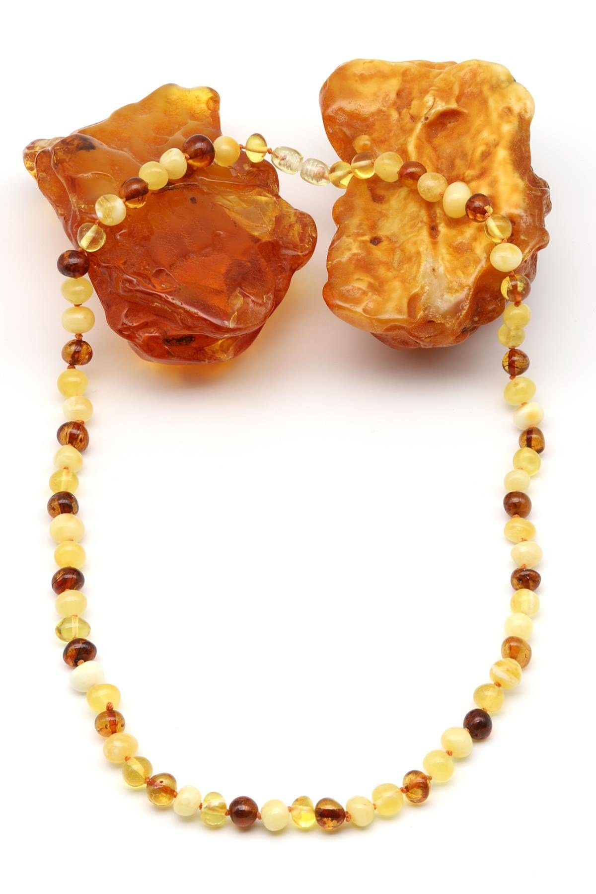 Damla Kehribar Kolye – 54 cm