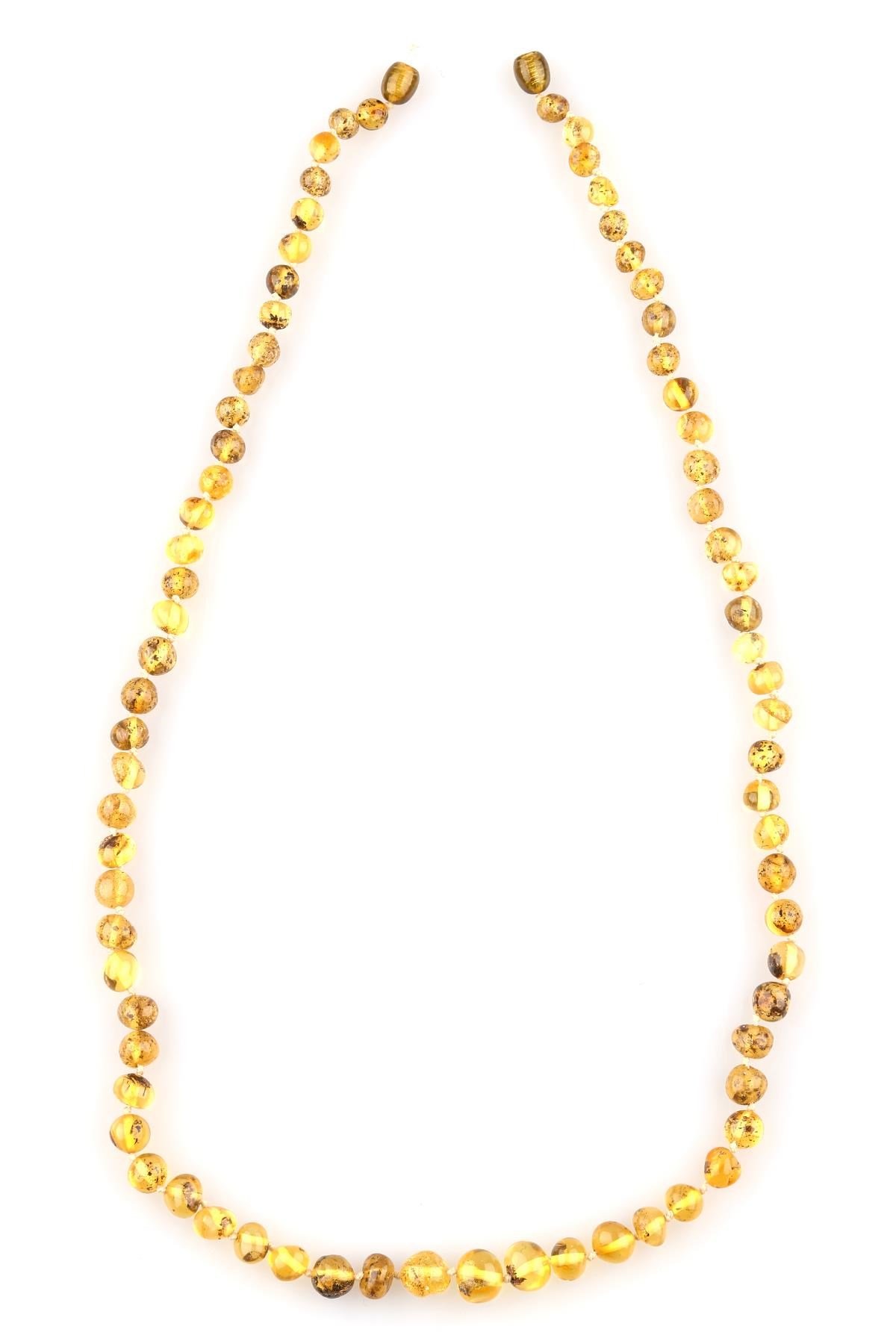 Damla Kehribar Kolye – 60 cm