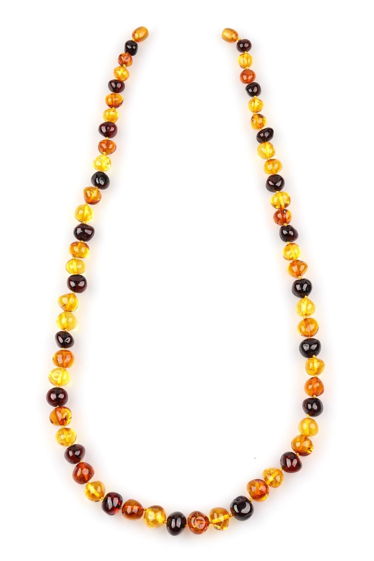 Damla Kehribar Kolye – 61 cm