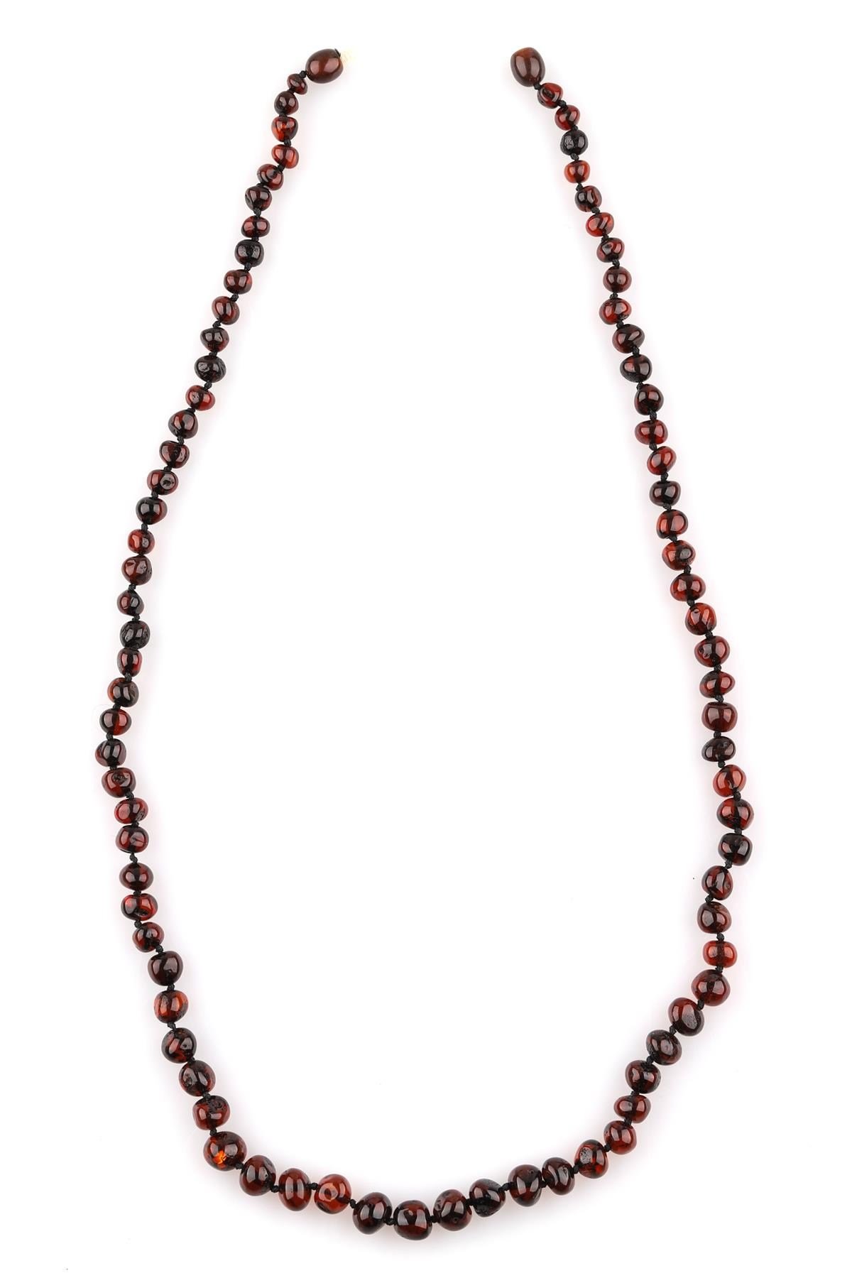 Damla Kehribar Kolye – 62 cm