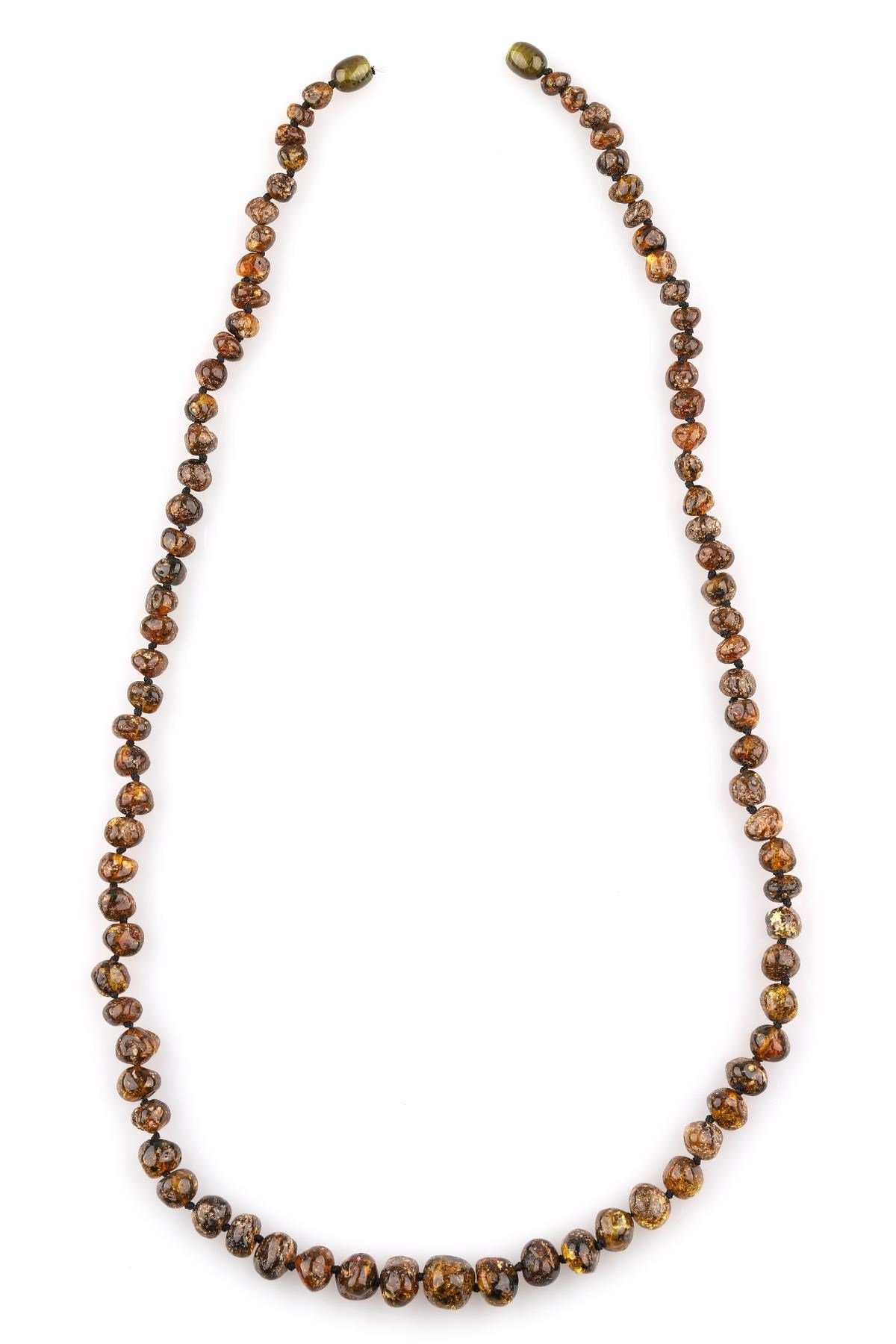 Damla Kehribar Kolye – 62 cm