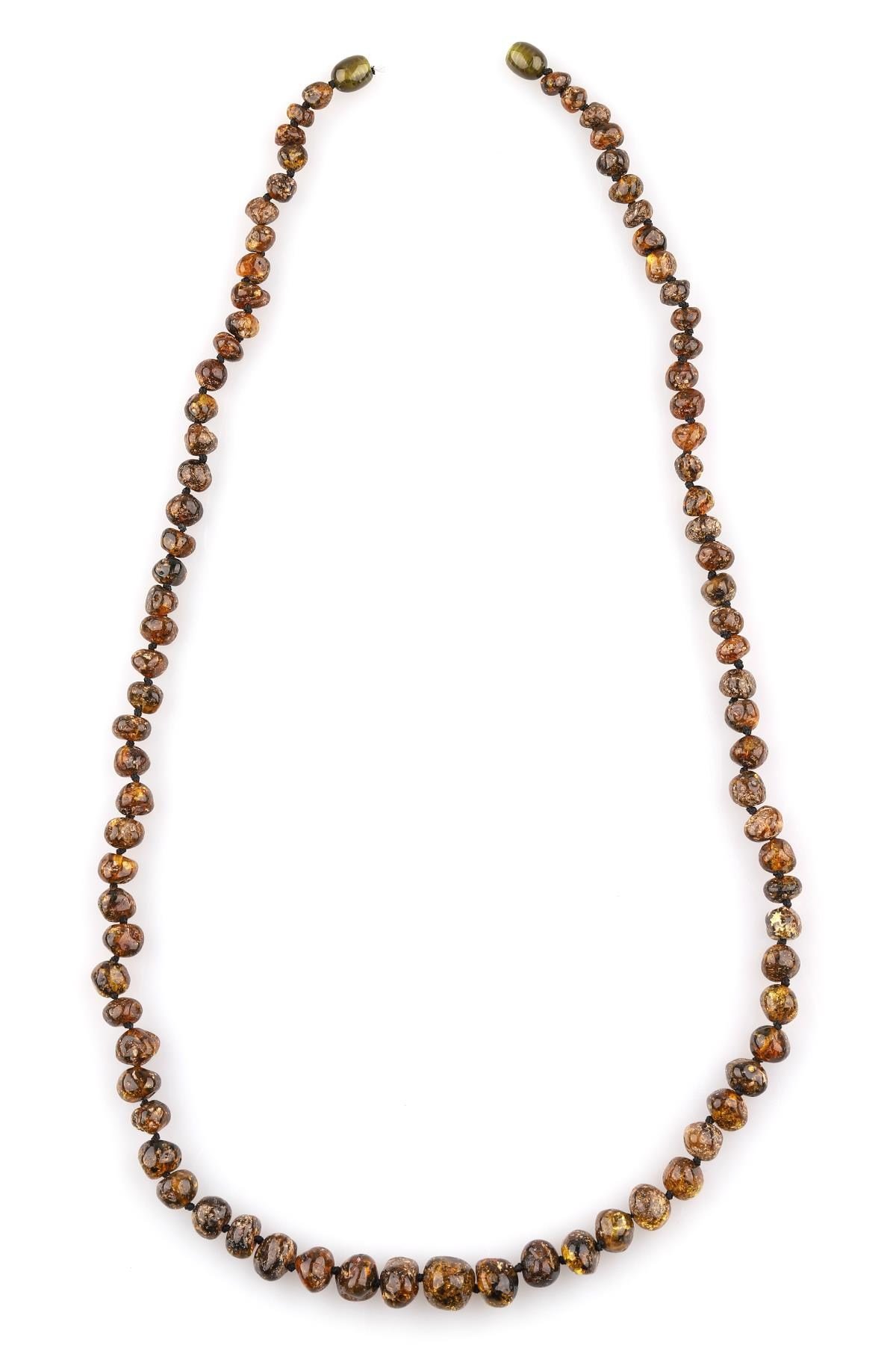 Damla Kehribar Kolye – 62 cm