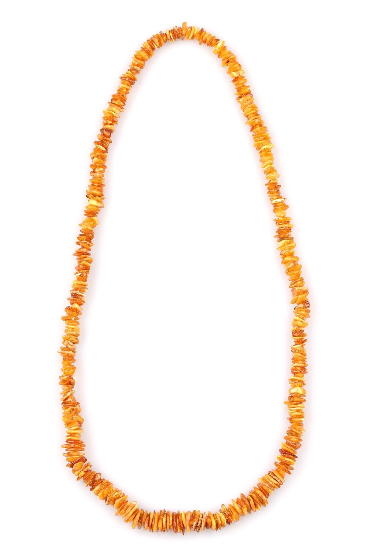 Damla Kehribar Kolye – 64 cm