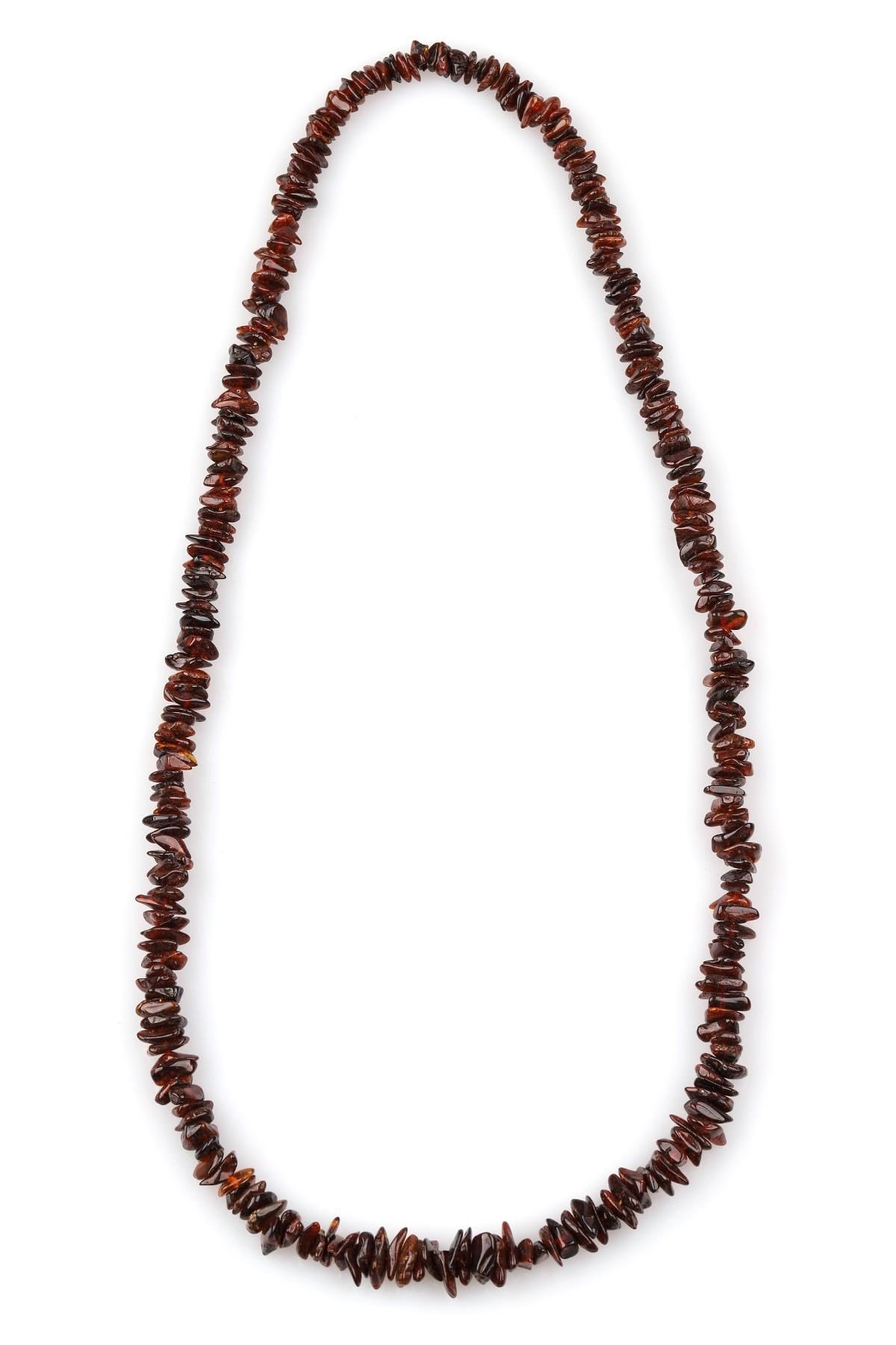 Damla Kehribar Kolye – 64 cm
