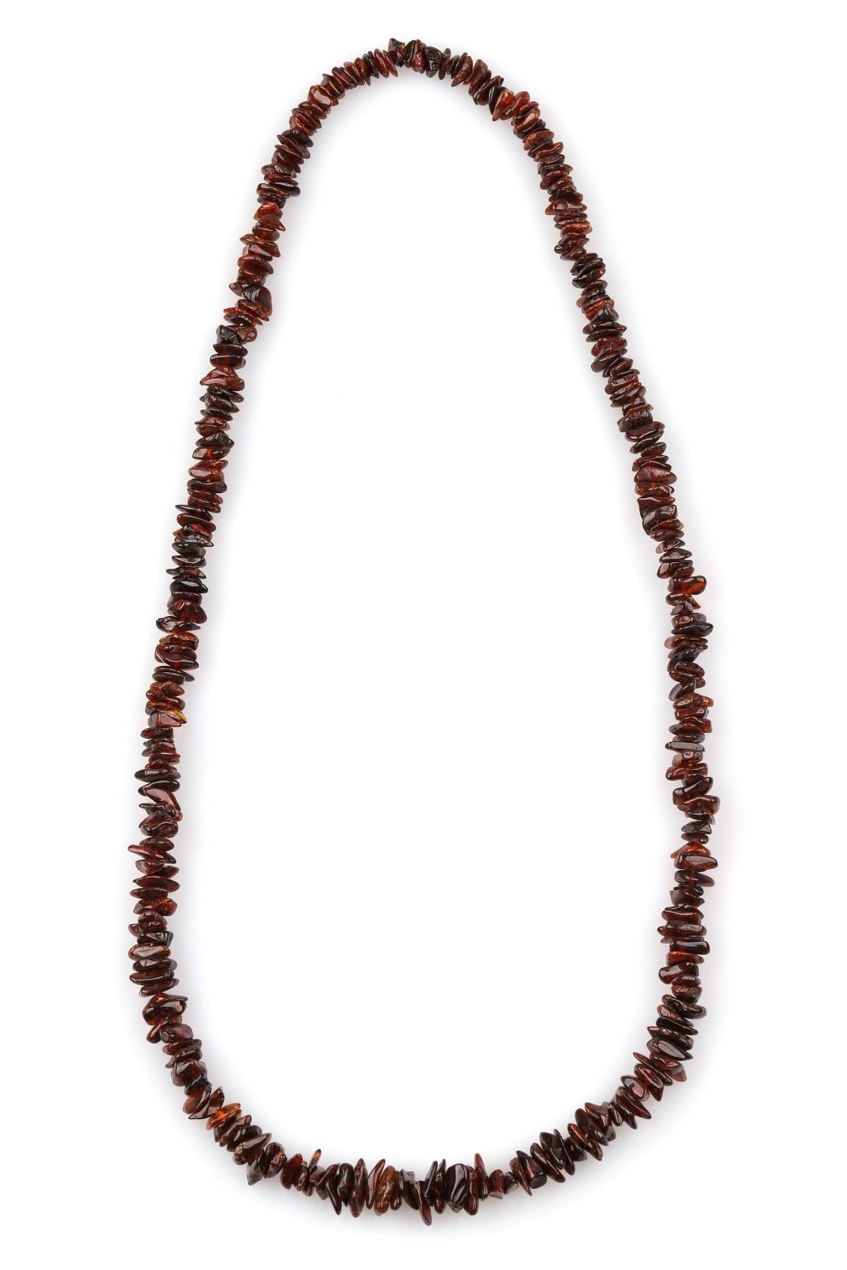 Damla Kehribar Kolye – 64 cm
