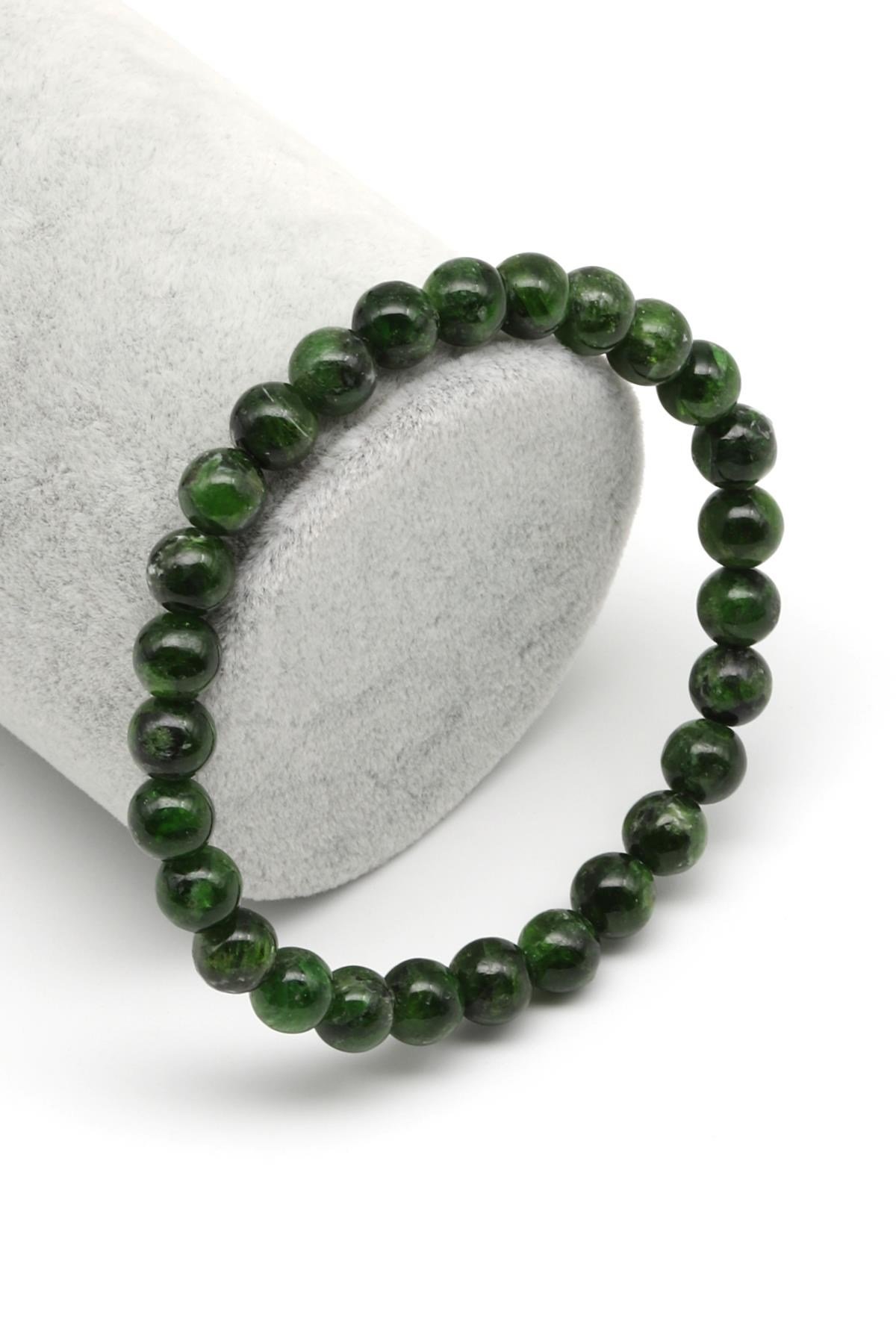 Diopsite Doğal Taş 7 mm Küre Kesim Bileklik