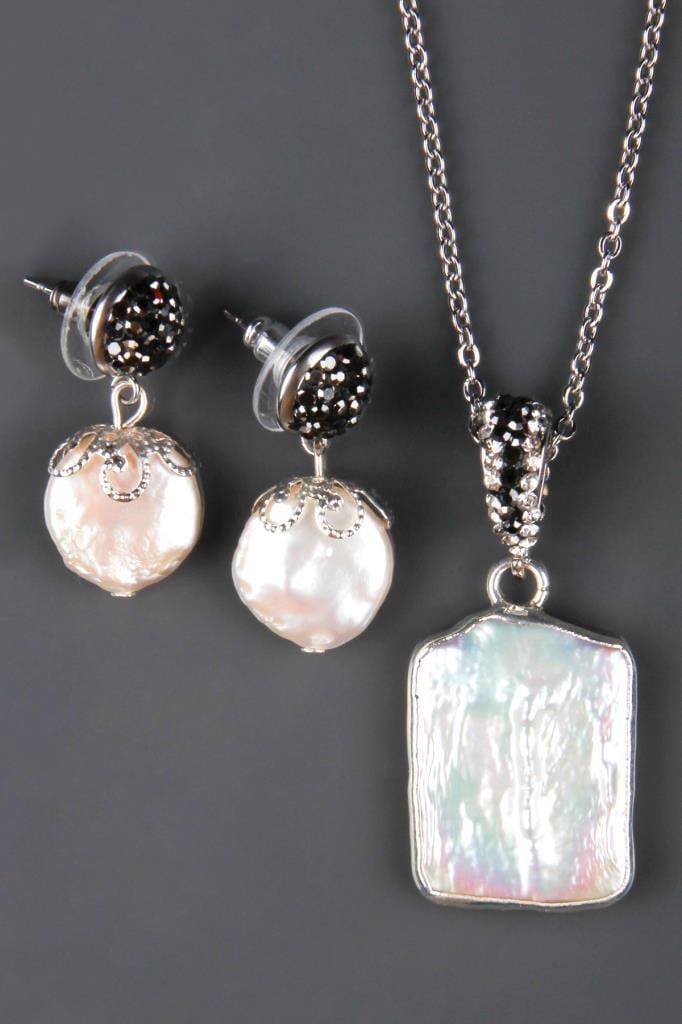 Doğal İnci Kolye – Küpe Set