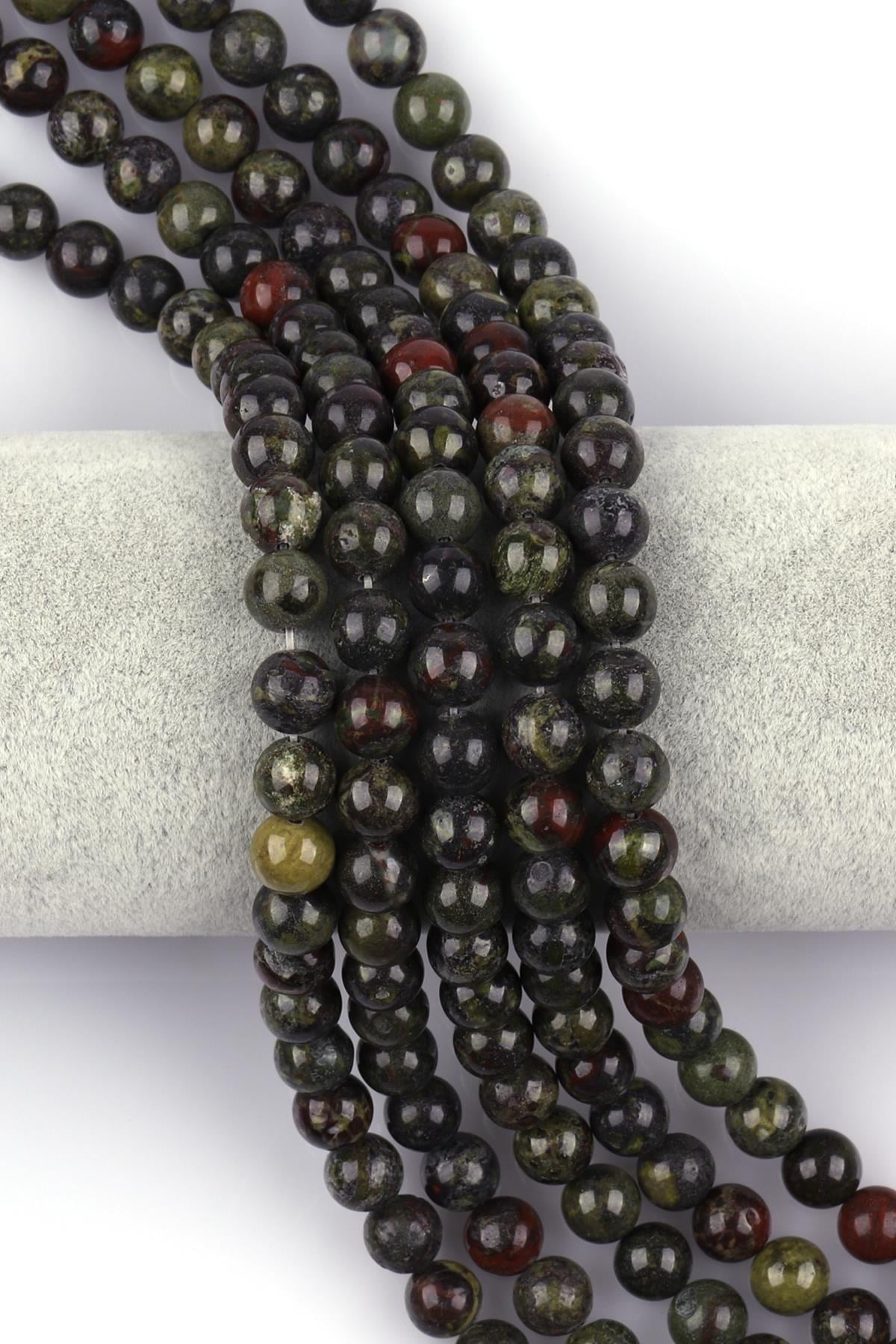 Dragon Jade Doğal Taş Dizi 8 mm Küre Kesim