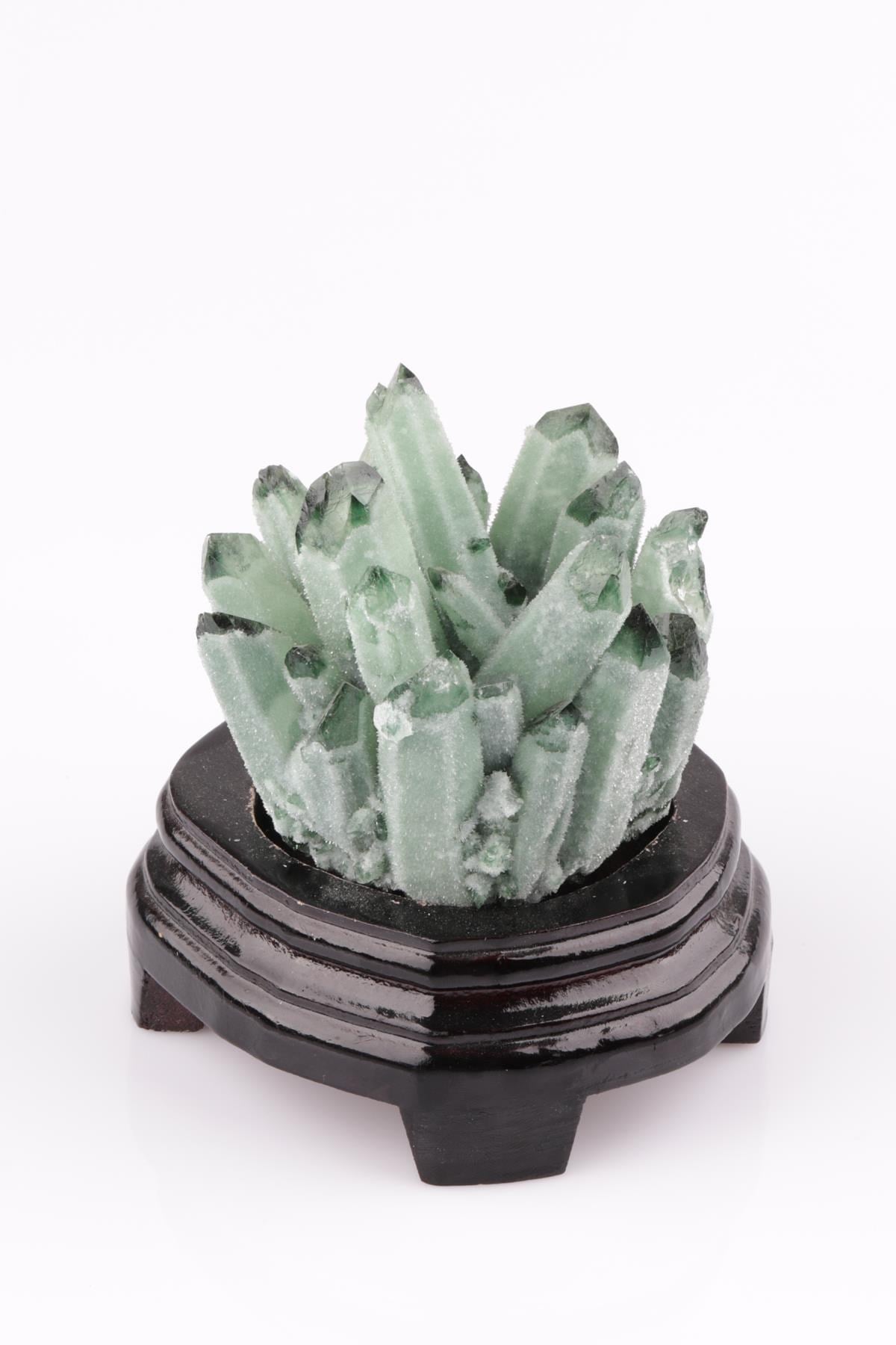 Fake Green Quartz Doğal Taş Standlı Parça
