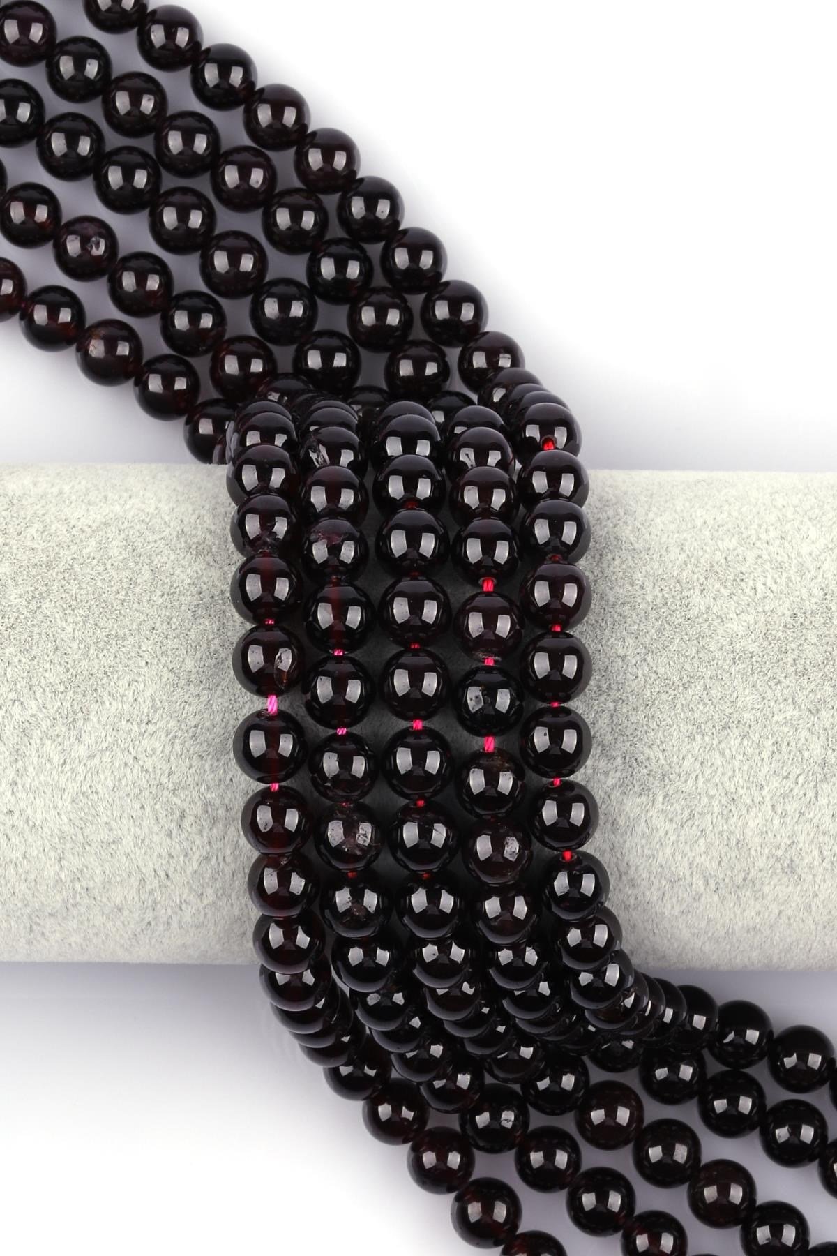 Garnet (A Kalite) Doğal Taş Dizi 8 mm Küre Kesim
