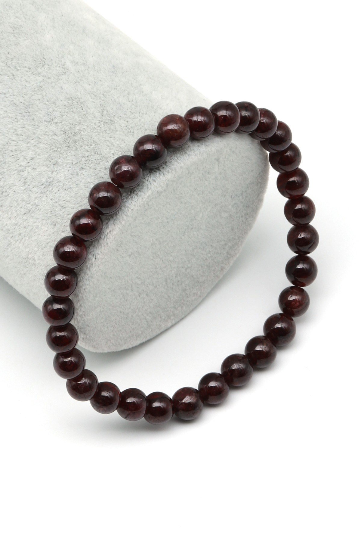 Garnet Doğal Taş Bileklik 6 mm Küre Kesim - BLK-2526