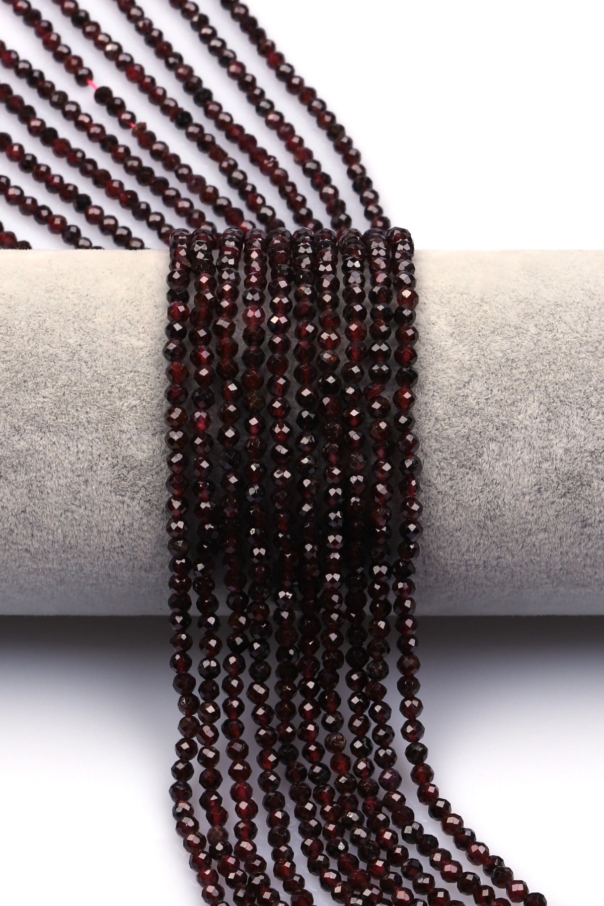 Garnet Doğal Taş Dizi 3 mm Fasetli Küre Kesim - DZ-1556