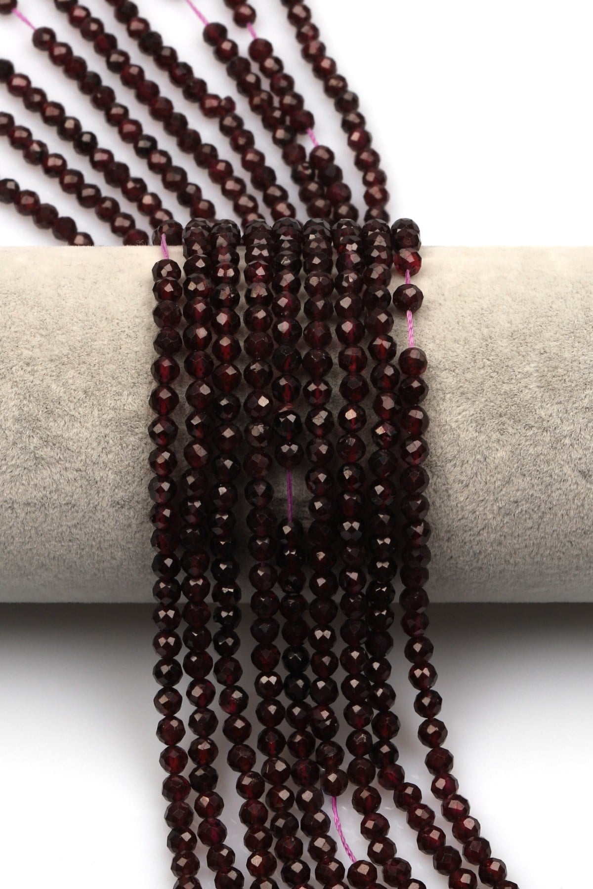 Garnet Doğal Taş Dizi 4 mm Fasetli Küre Kesim - DZ-1287