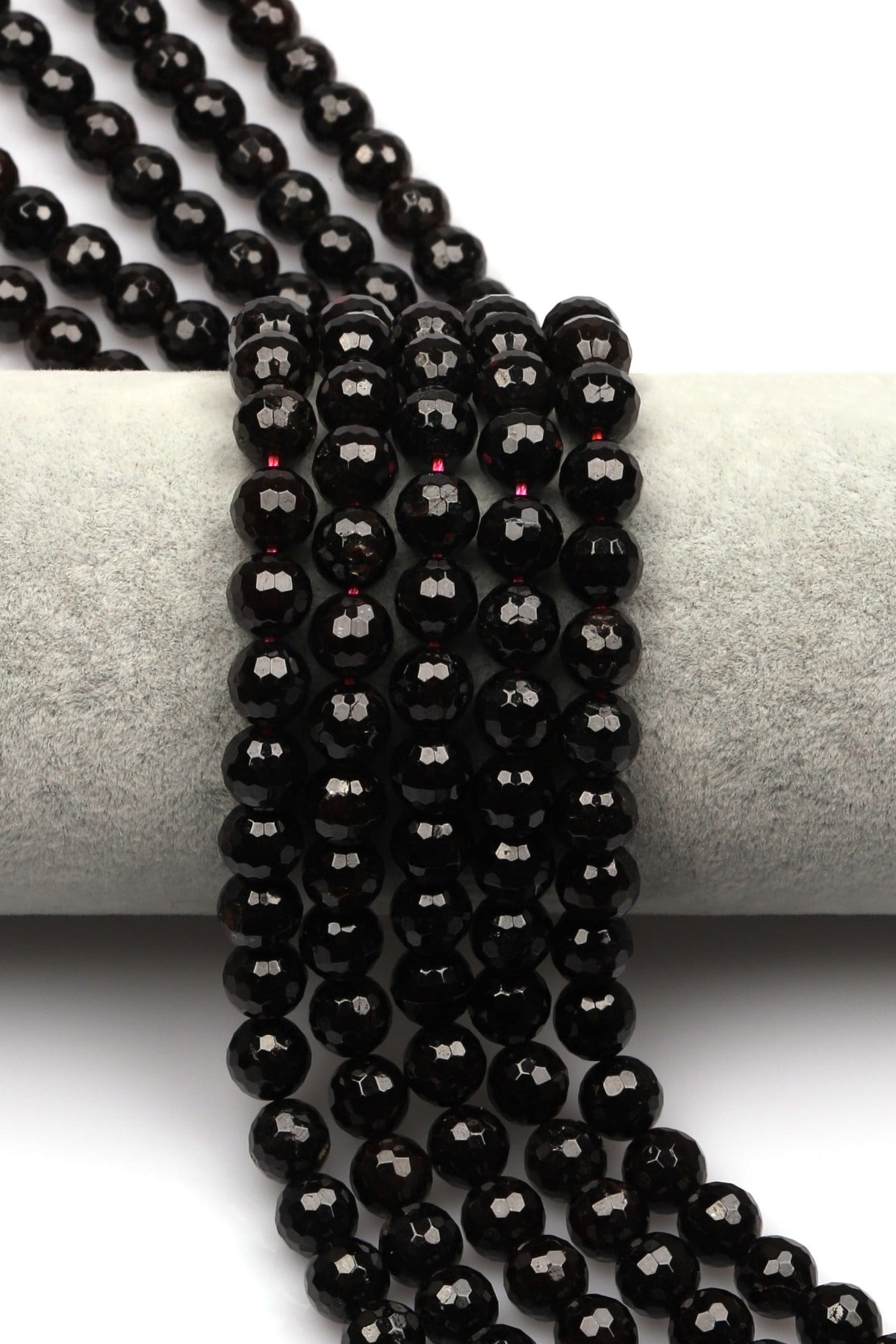 Garnet Doğal Taş Dizi 8 mm Fasetli Küre Kesim - DZ-0883
