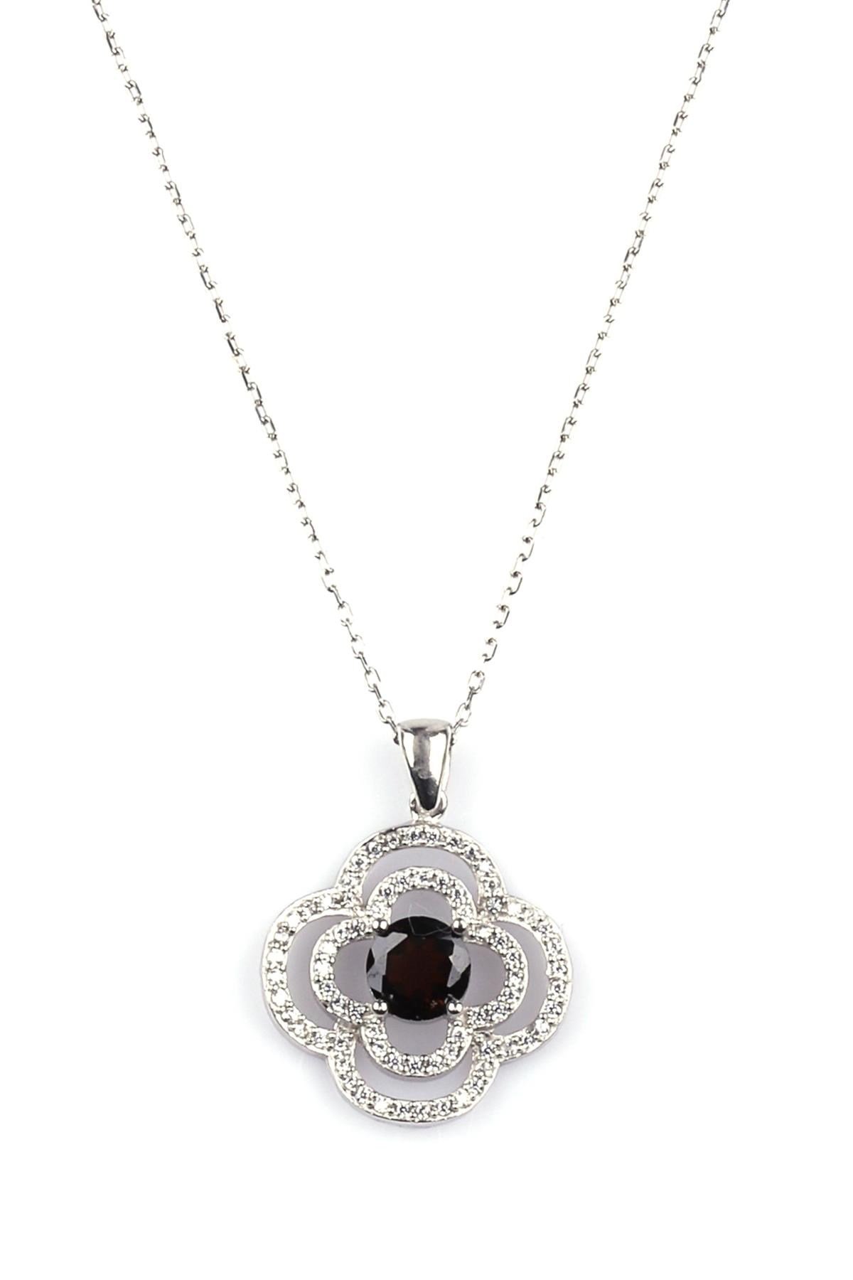 Garnet - Lal Doğal Taş 925 Ayar Gümüş Kolye
