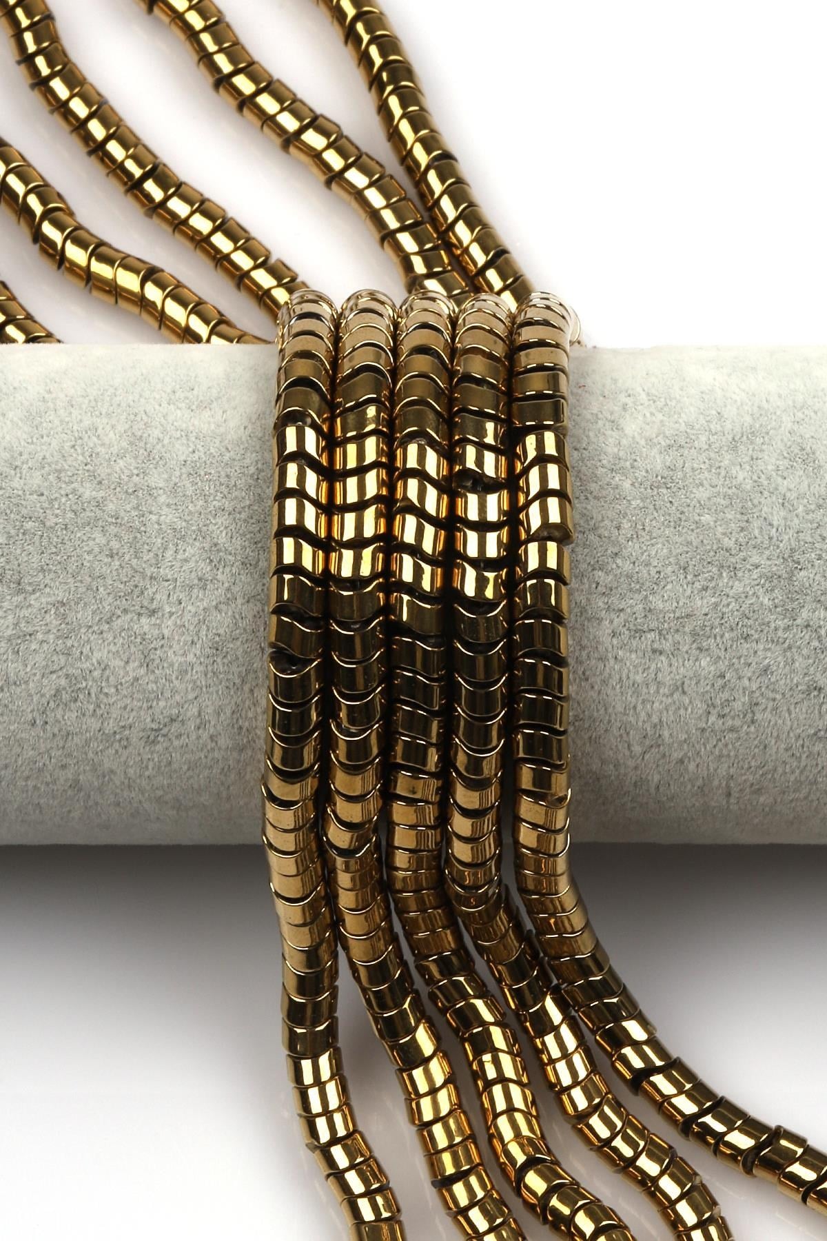 Gold Renkli Hematit Dizi 3 x 6 mm Yılan Model