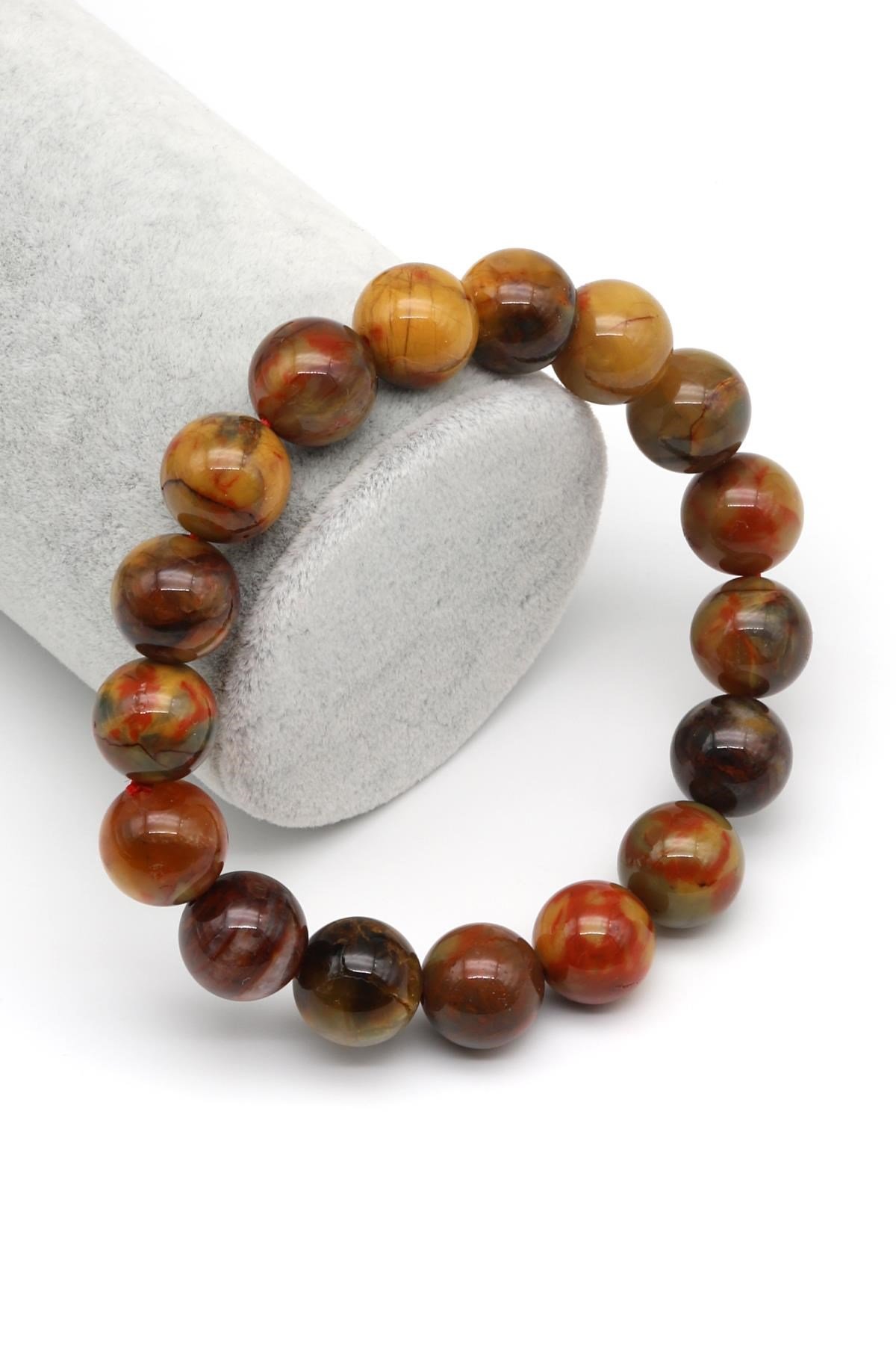 Golden Pietersite Doğal Taş Bileklik 13 mm Küre Kesim