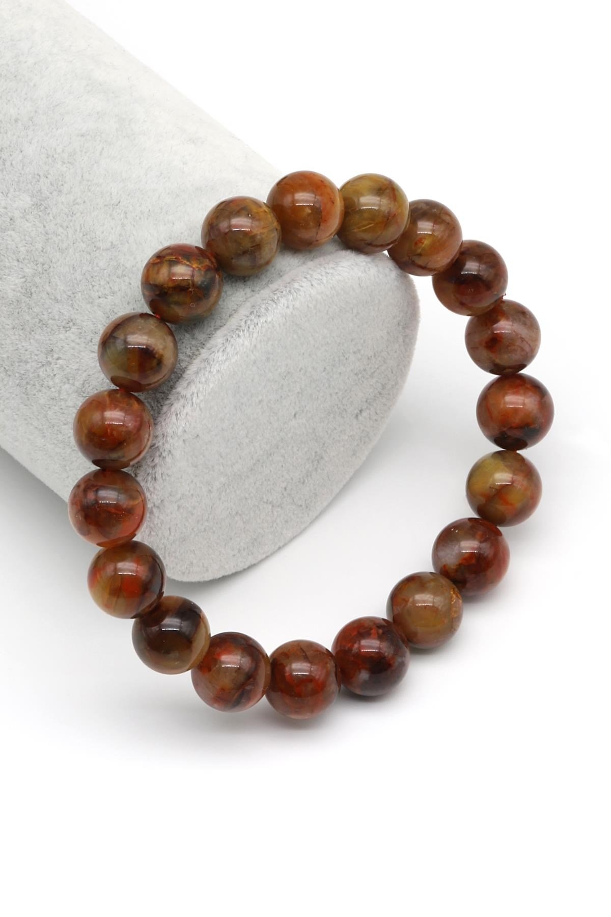 Golden Pietersite Doğal Taş Bileklik 10 mm Küre Kesim